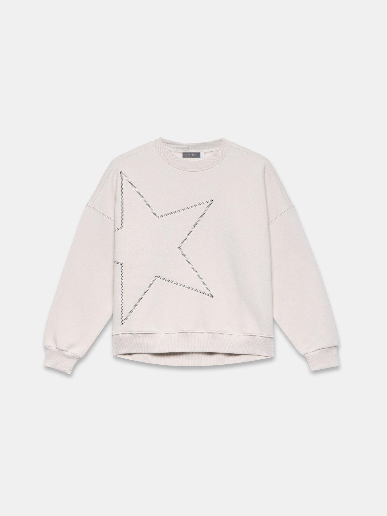 Image 5 of 6 of Mint Velvet Cream Star Sweatshirt - White