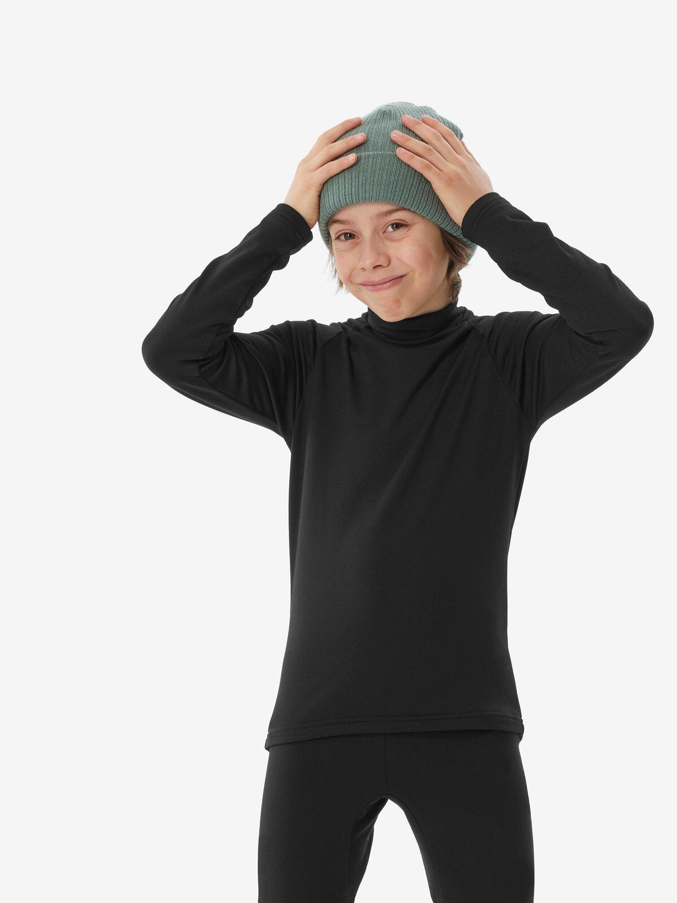 Decathlon Kids Baselayer Top Ski 500 - Black