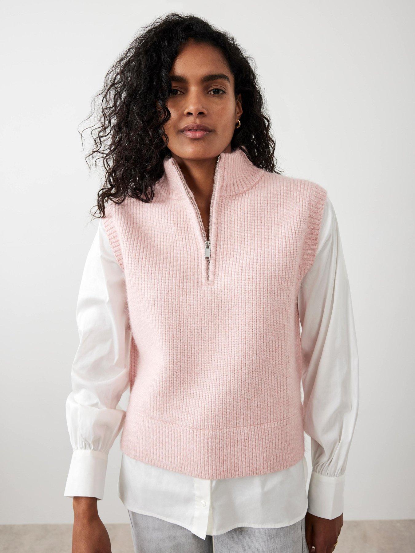 mint-velvet-cosy-woven-mix-jumper-pinkstillFront