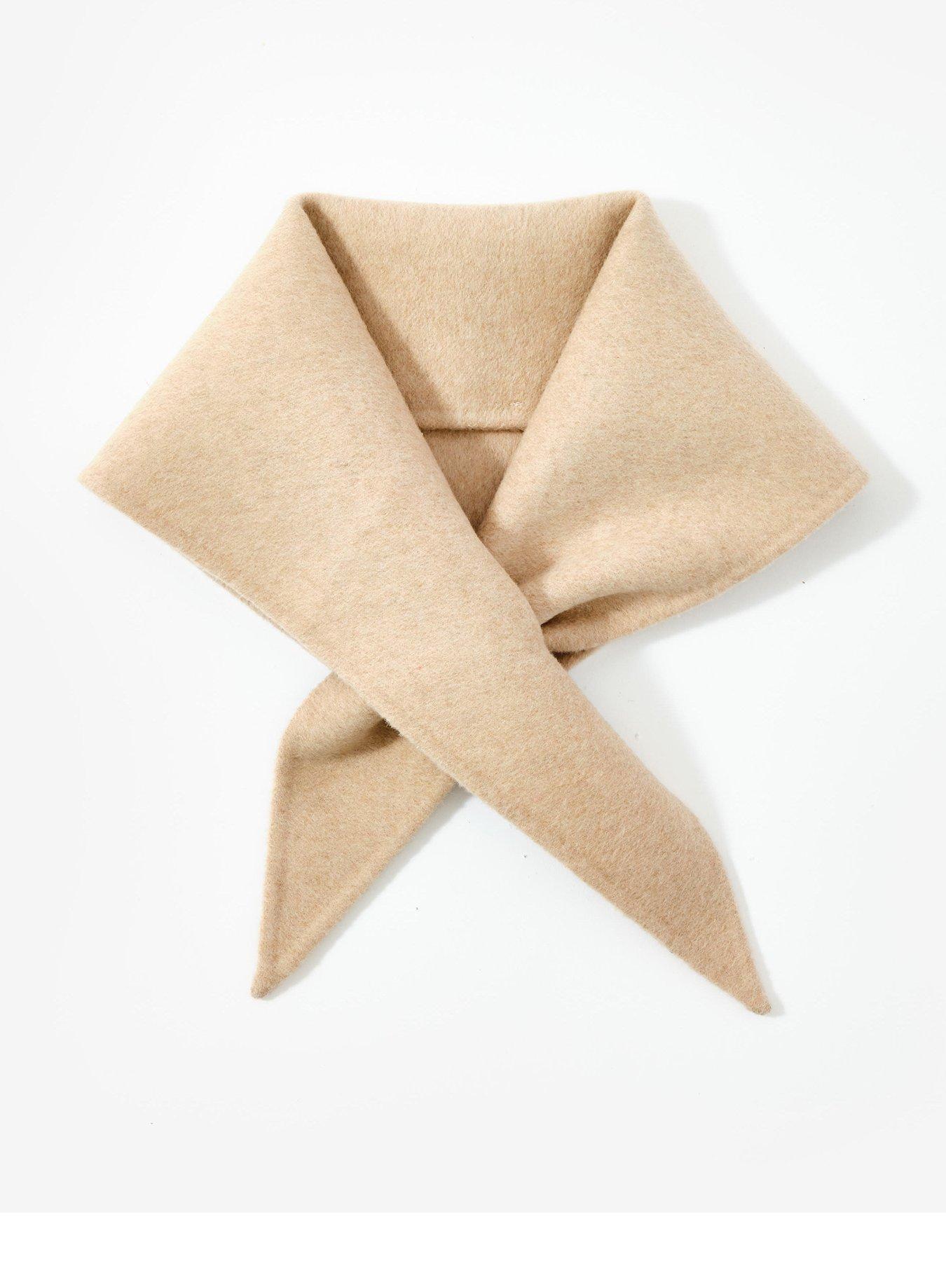 Image 1 of 3 of Mint Velvet Triangle Neck Wool Scarf - Neutral