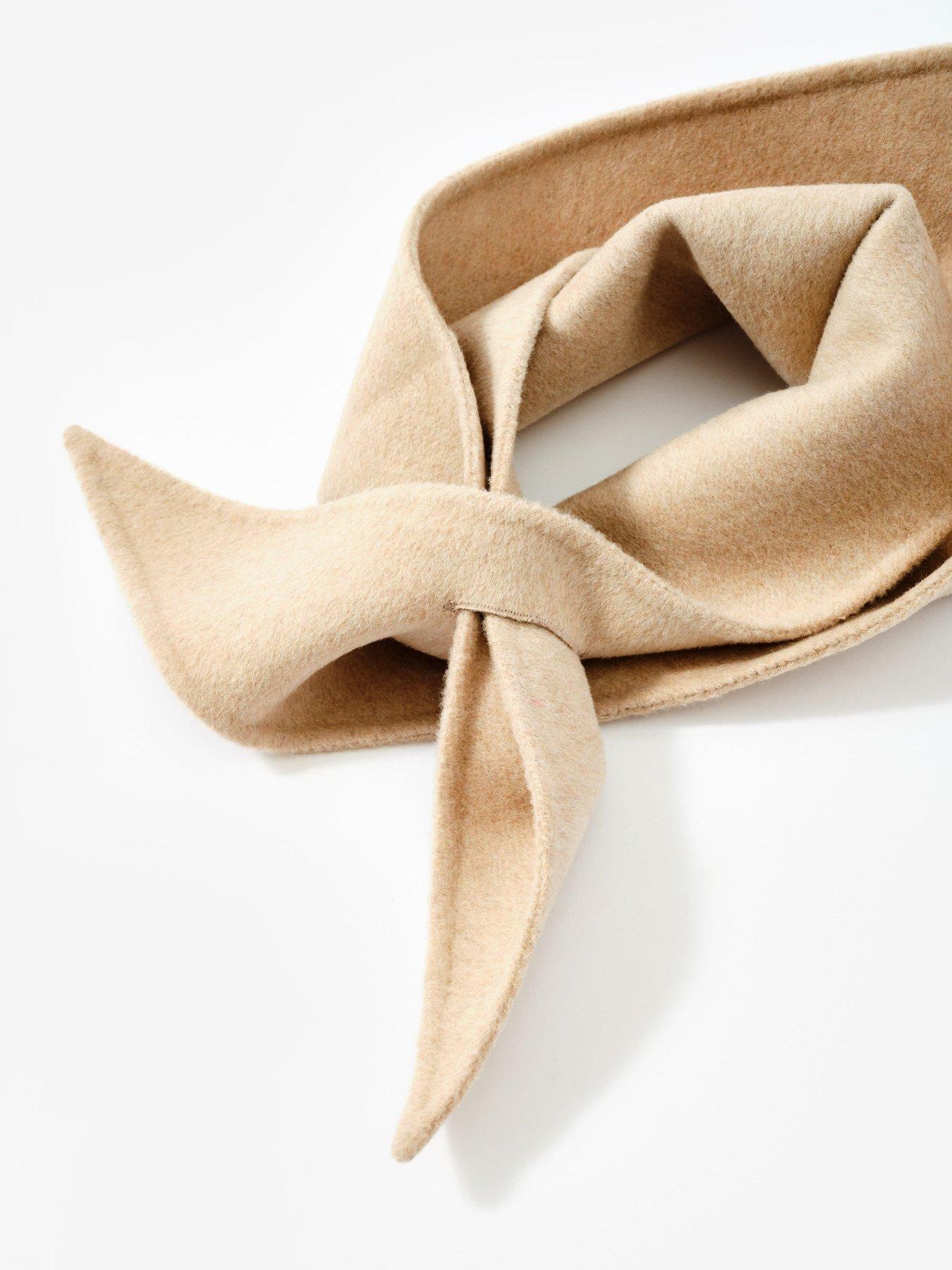 Image 3 of 3 of Mint Velvet Triangle Neck Wool Scarf - Neutral