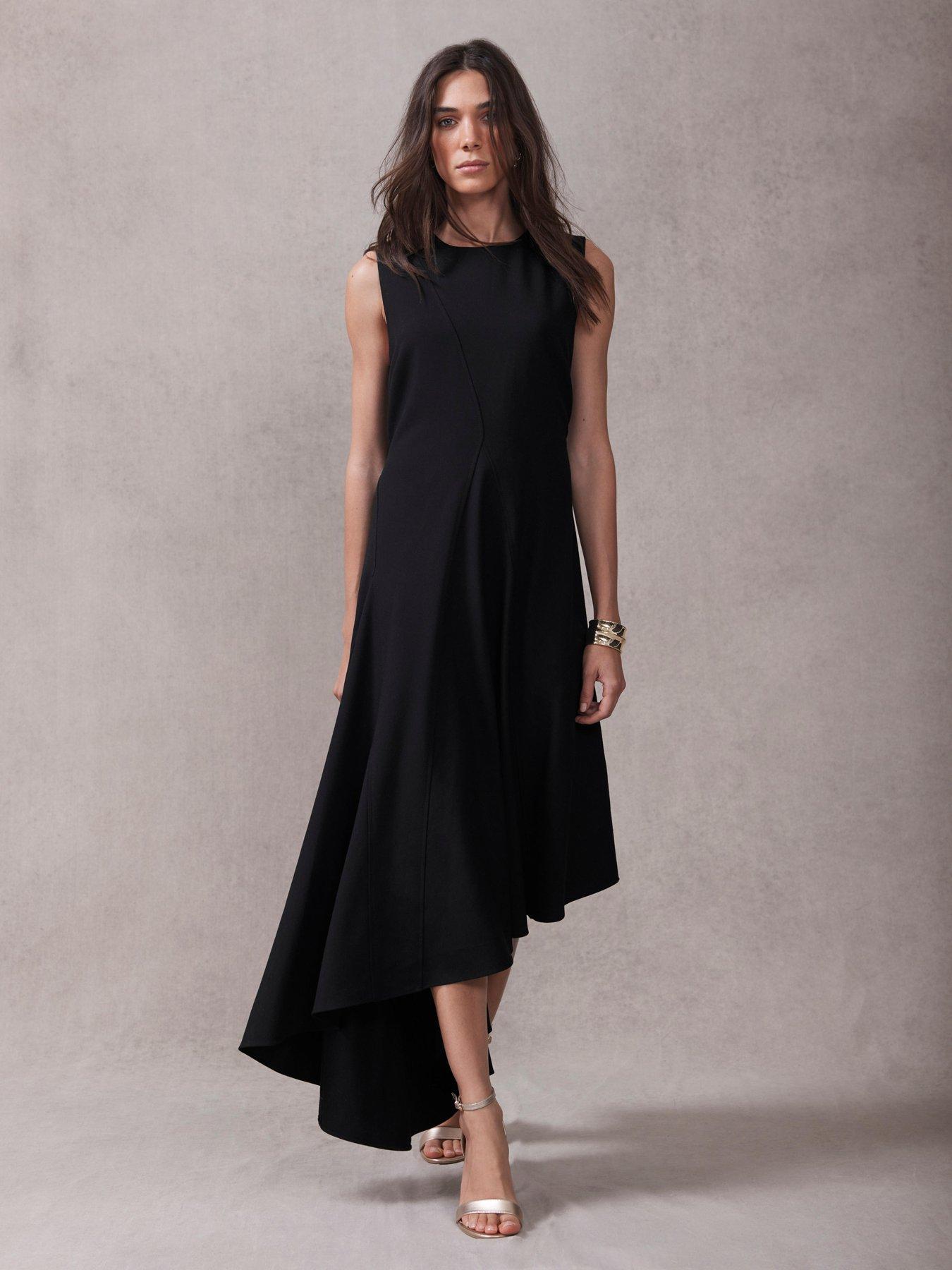 Mint Velvet Asymmetric Hem Dress - Black