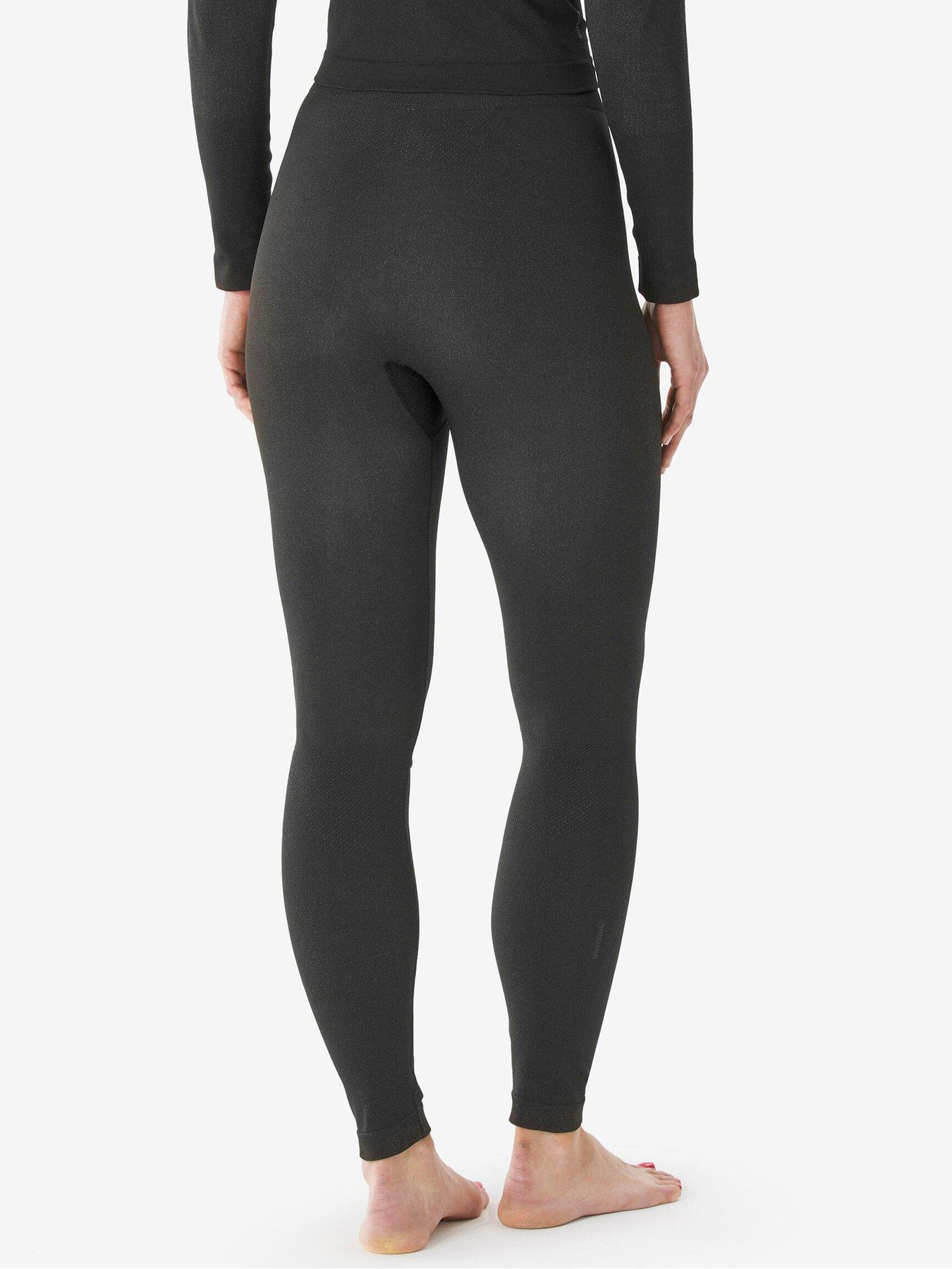 Image 2 of 6 of Decathlon Womens Seamless Ski Thermal Baselayer Leggings - Black
