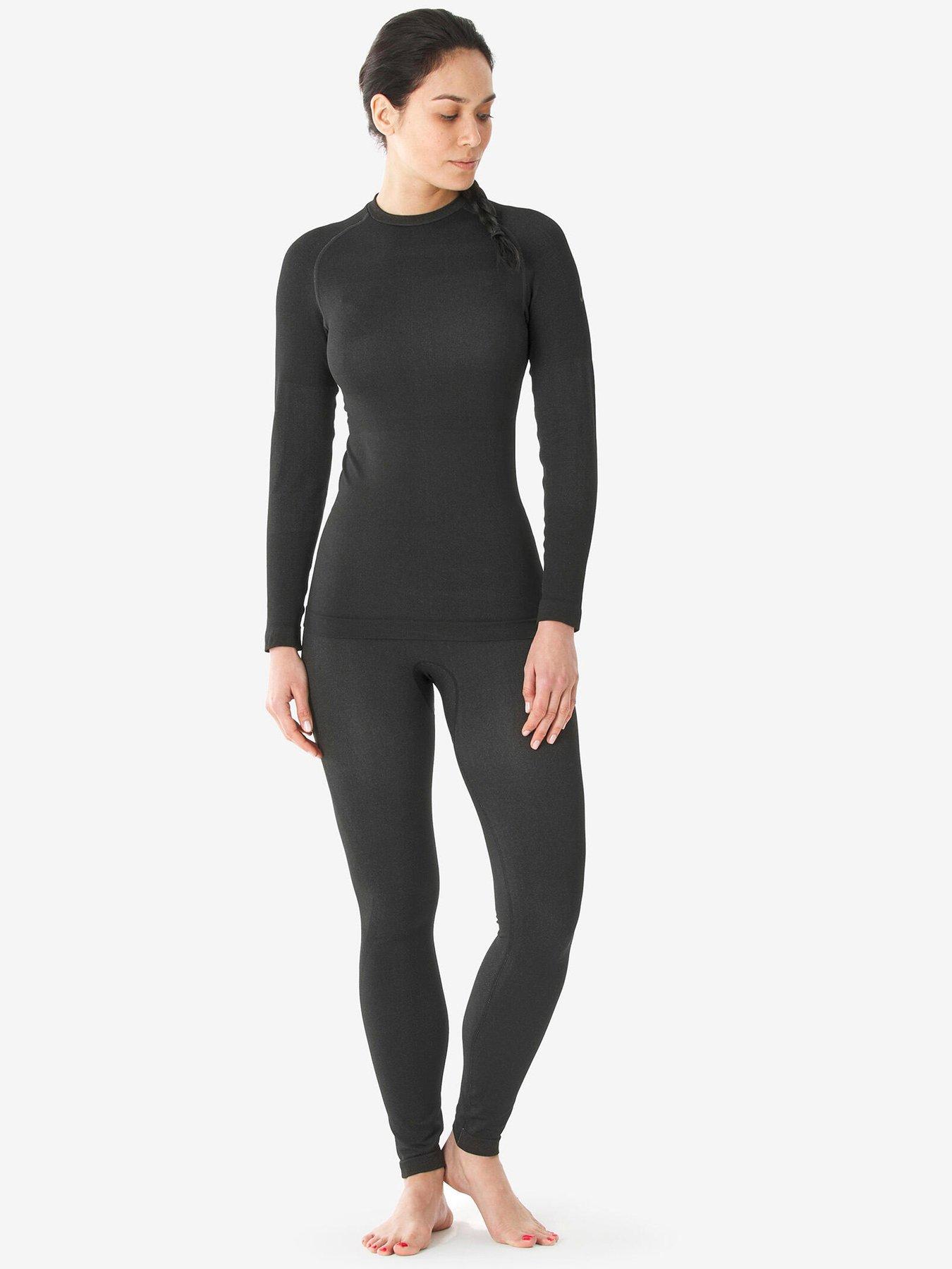 Image 3 of 6 of Decathlon Womens Seamless Ski Thermal Baselayer Leggings - Black