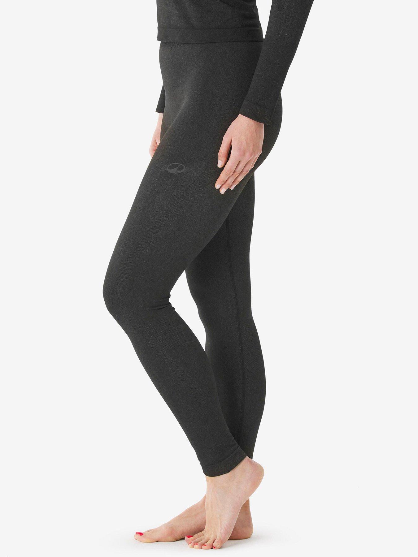 Image 4 of 6 of Decathlon Womens Seamless Ski Thermal Baselayer Leggings - Black