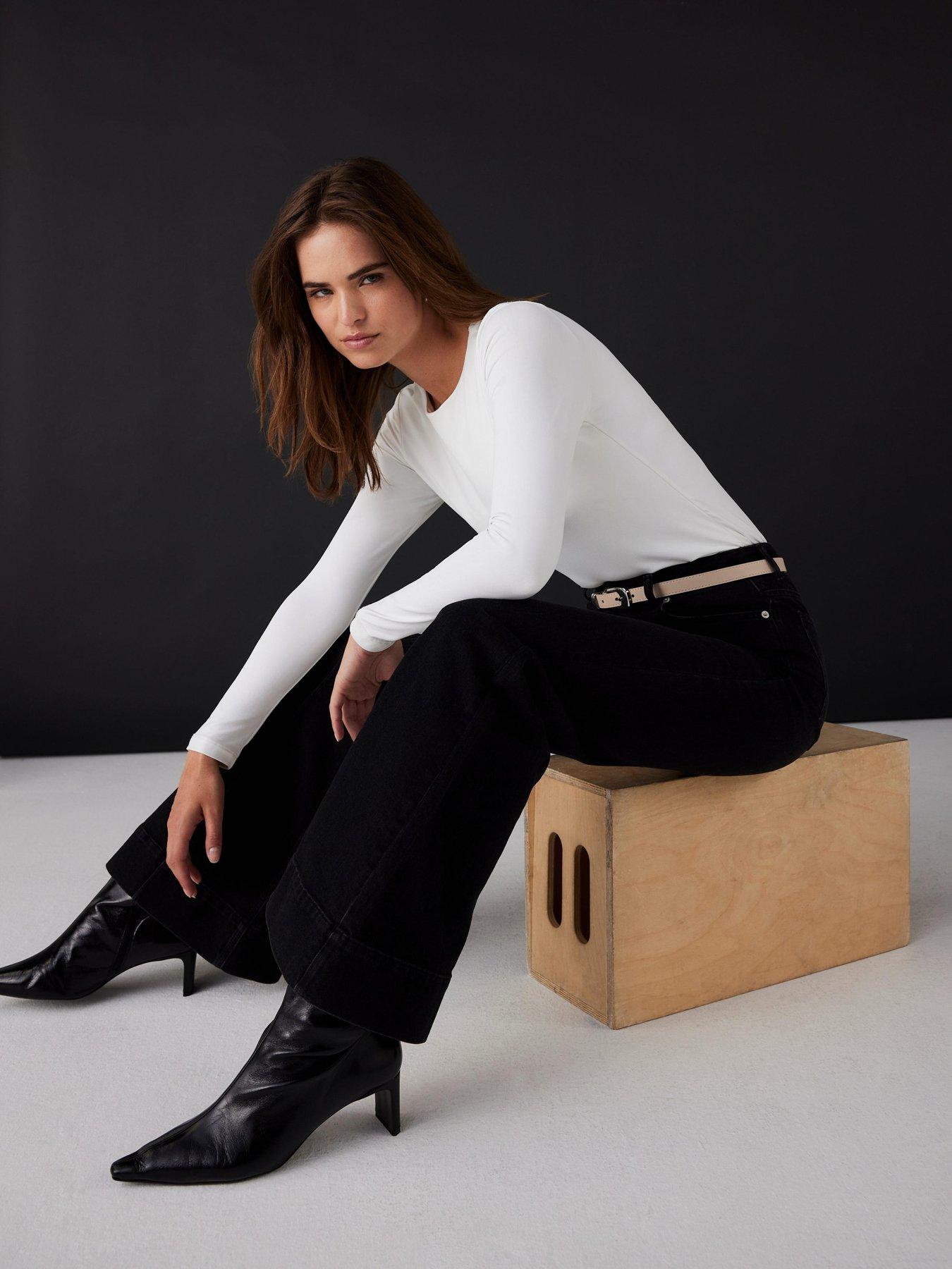 Image 2 of 6 of Mint Velvet Layering Crew Neck Top - White