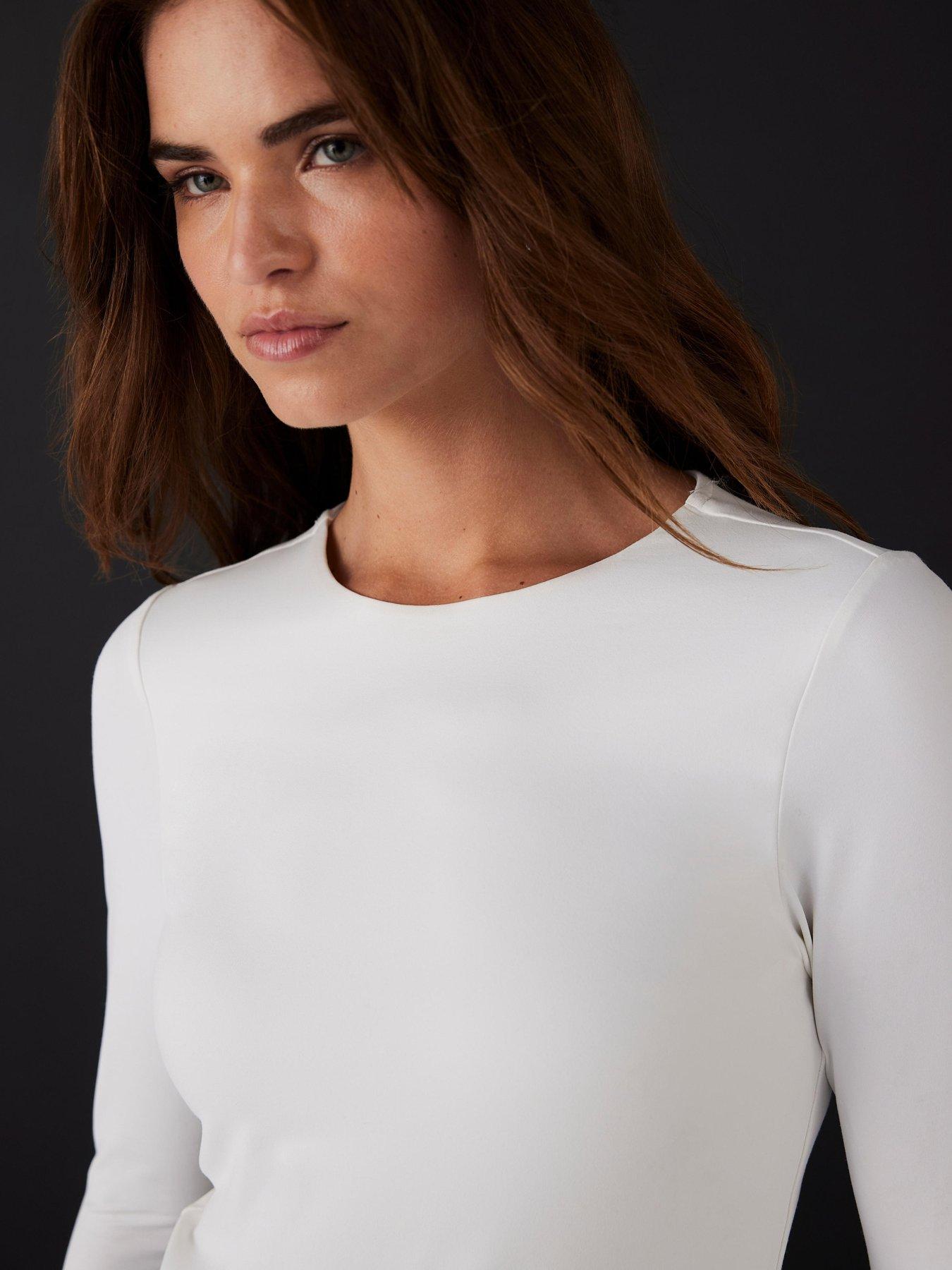 Image 4 of 6 of Mint Velvet Layering Crew Neck Top - White