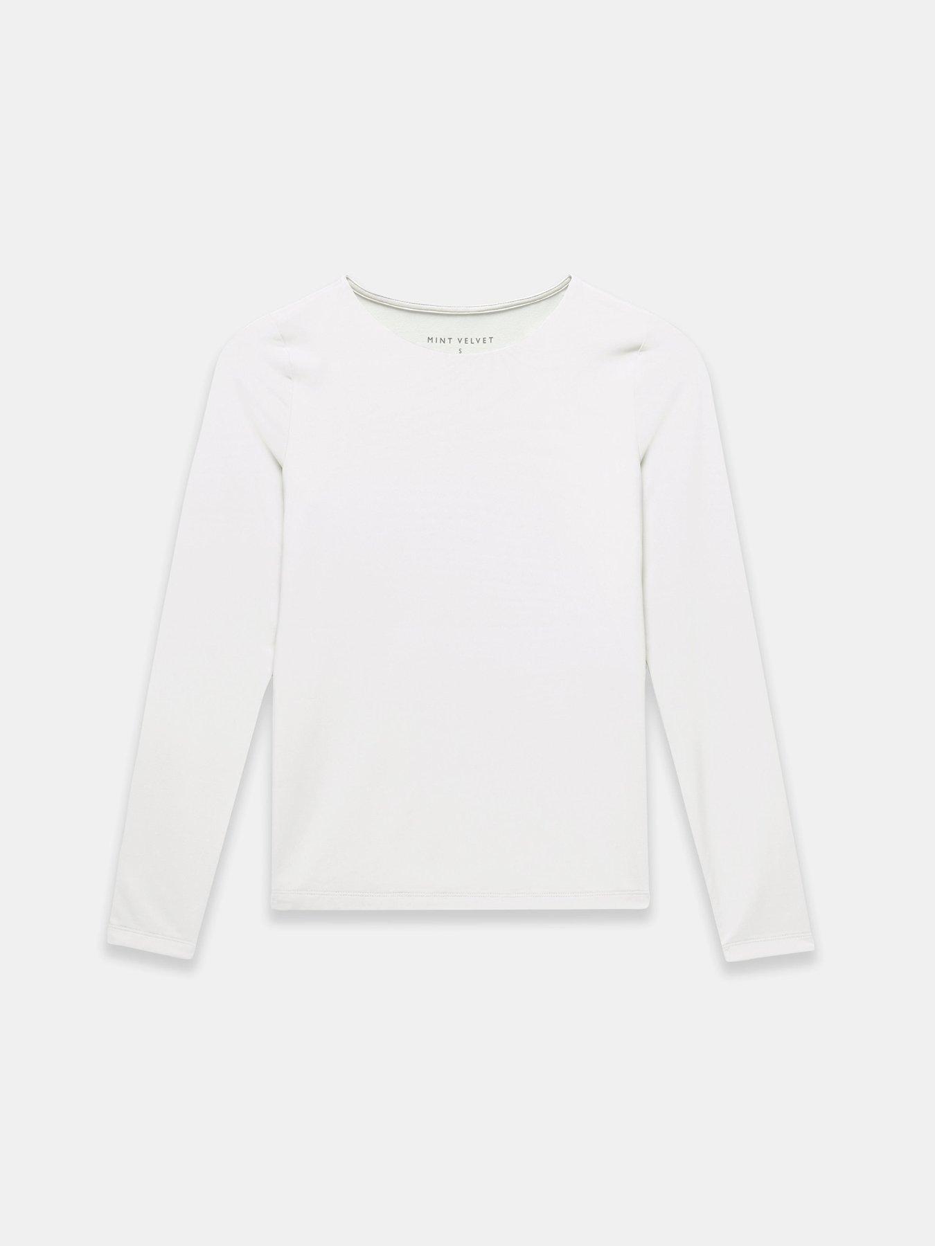 Image 5 of 6 of Mint Velvet Layering Crew Neck Top - White