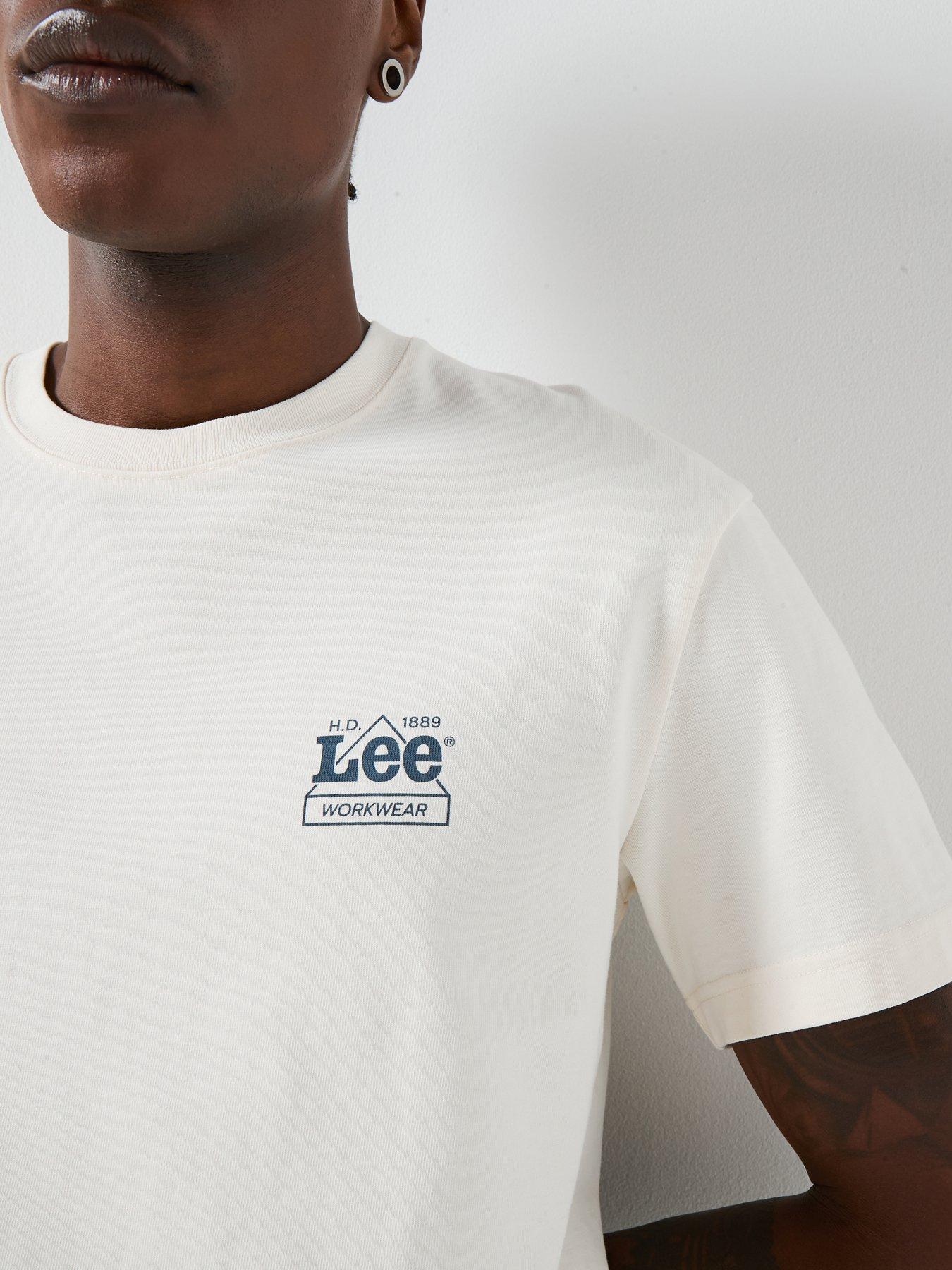 Image 4 of 6 of Lee Relaxed Graphic Print T-Shirt - Off White