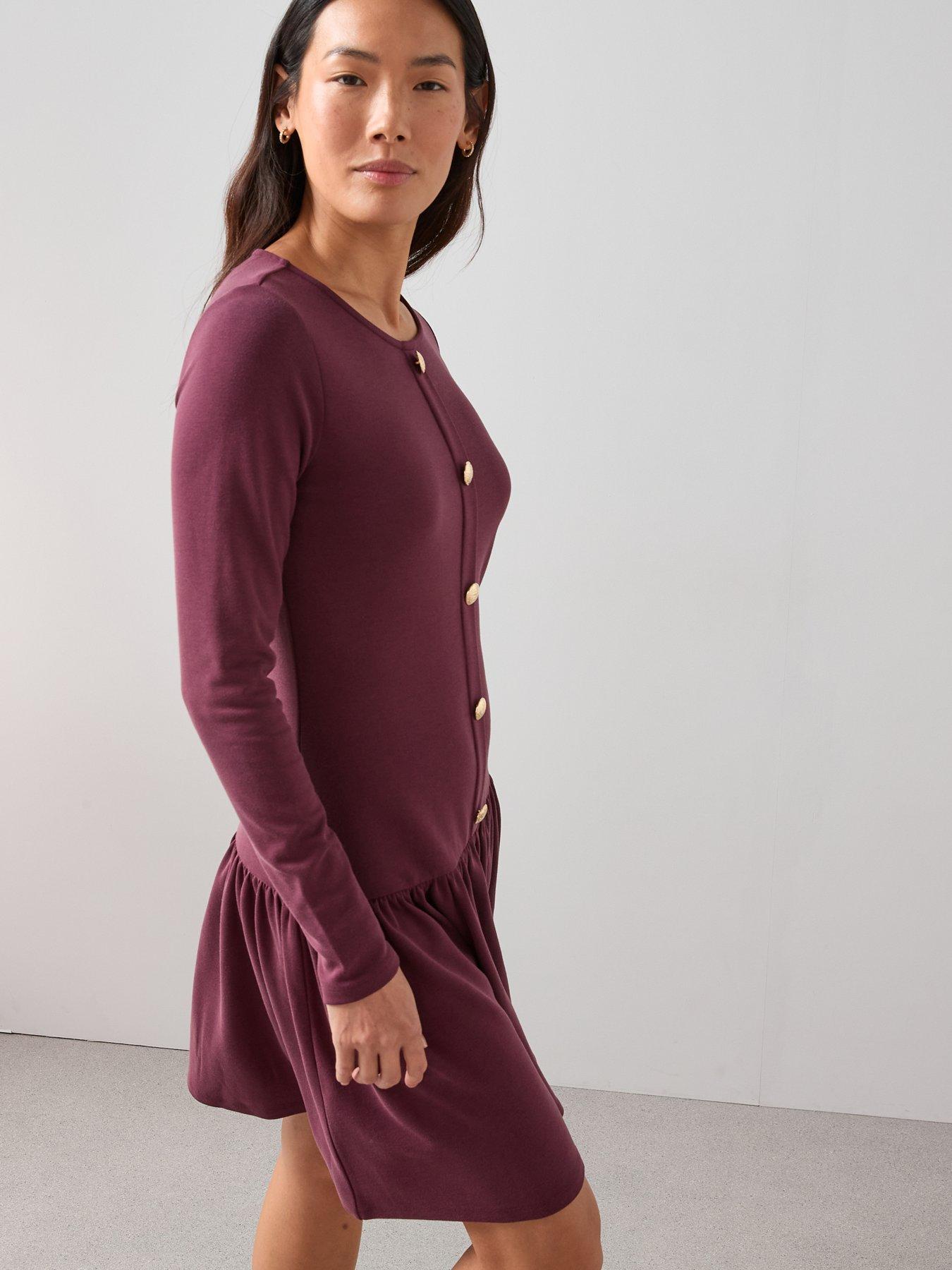 the-very-collection-button-up-drop-hem-mini-dress-reddetail