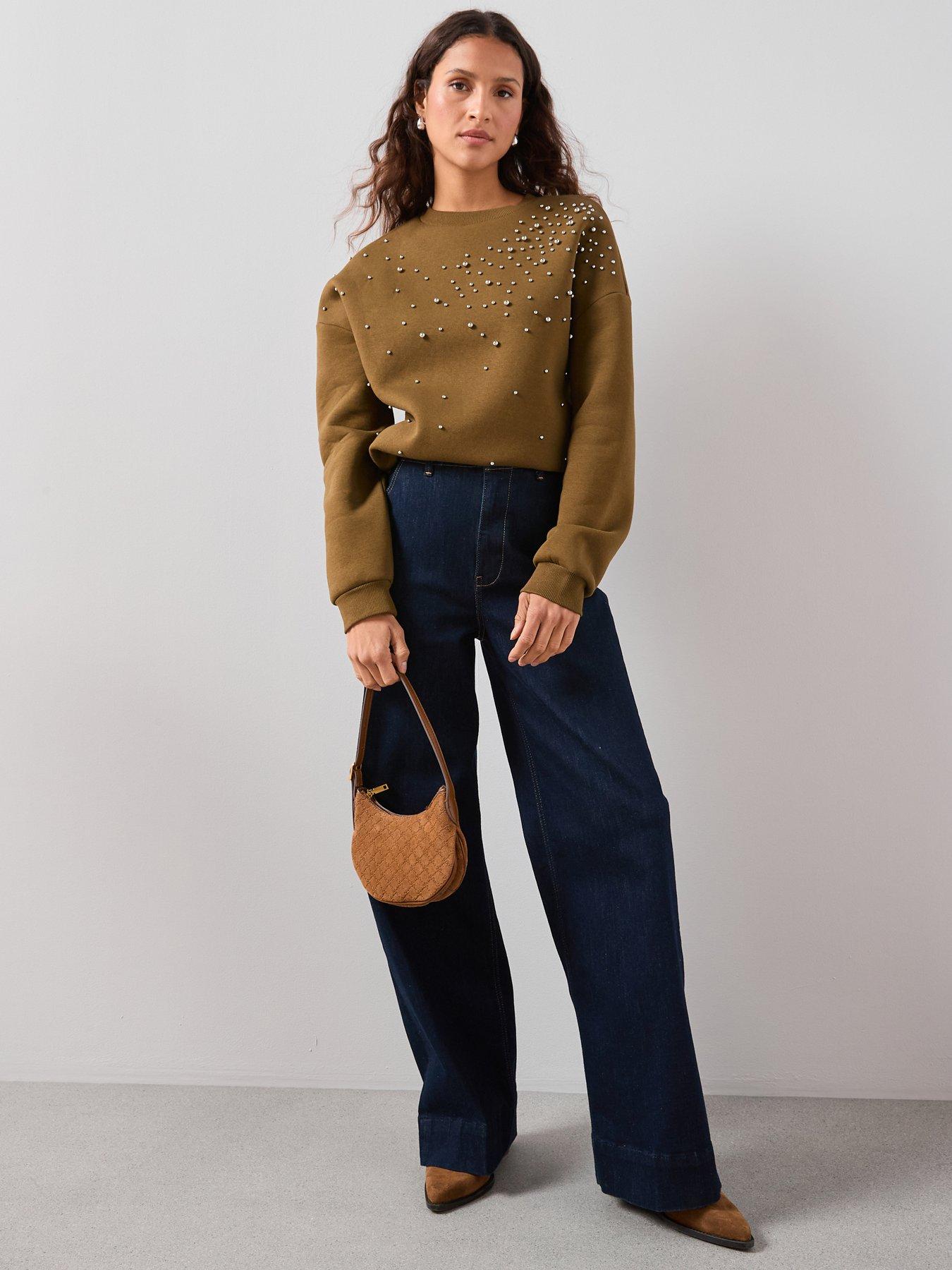 the-very-collection-stud-detail-oversized-sweatshirt-olive