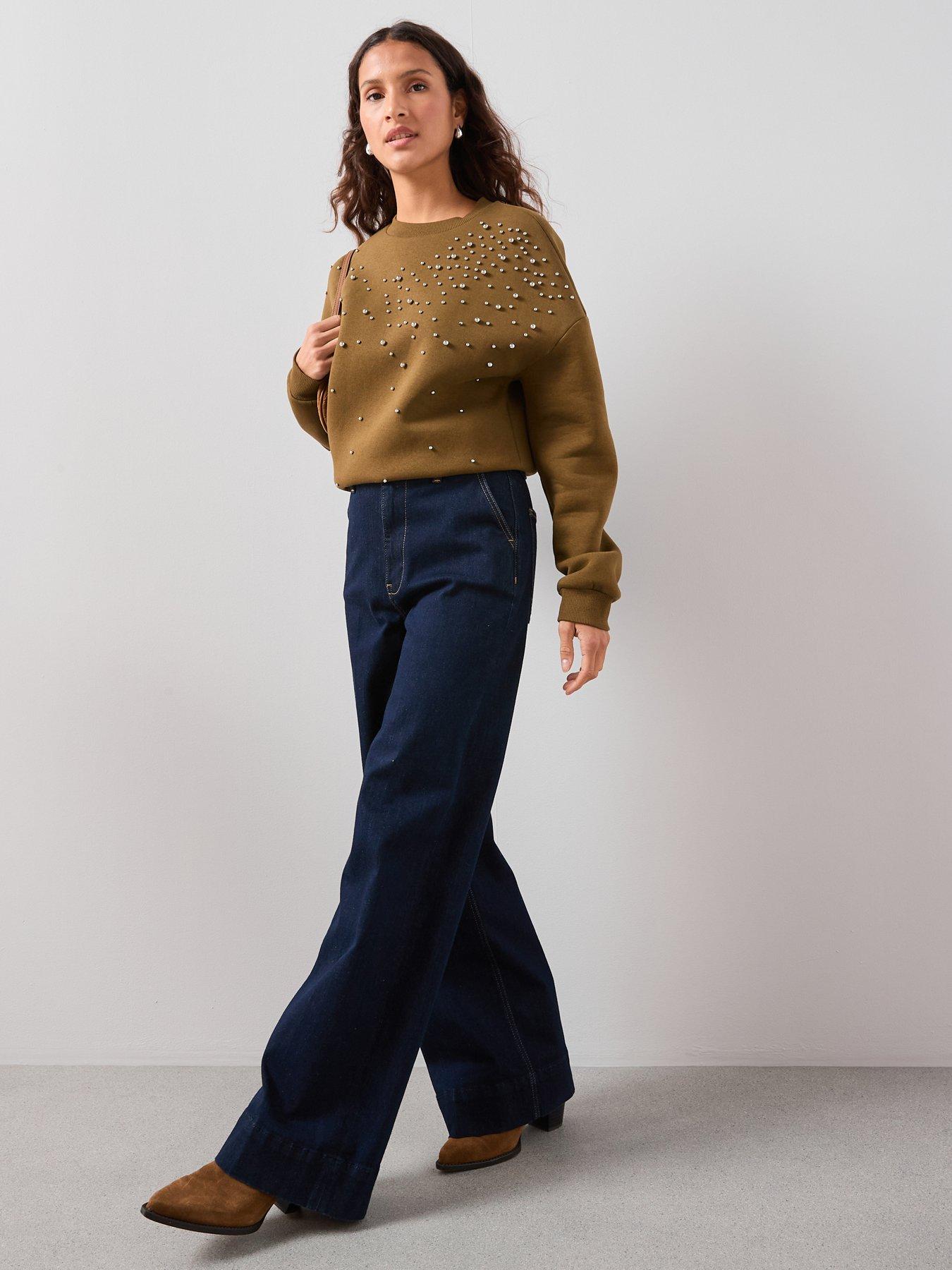 the-very-collection-stud-detail-oversized-sweatshirt-olivedetail