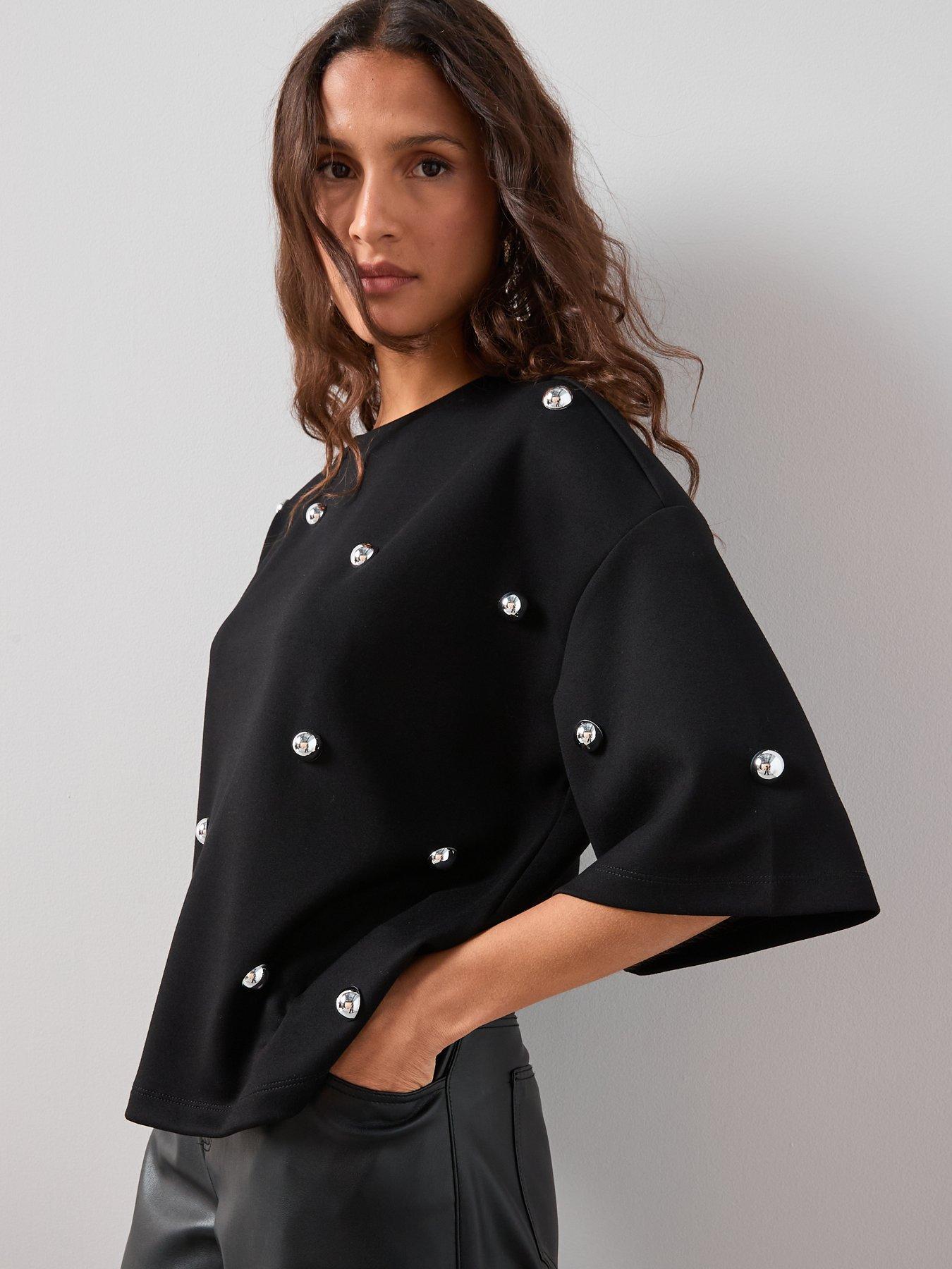 the-very-collection-silver-stud-embellished-oversized-heavyweight-t-shirt-blackoutfit