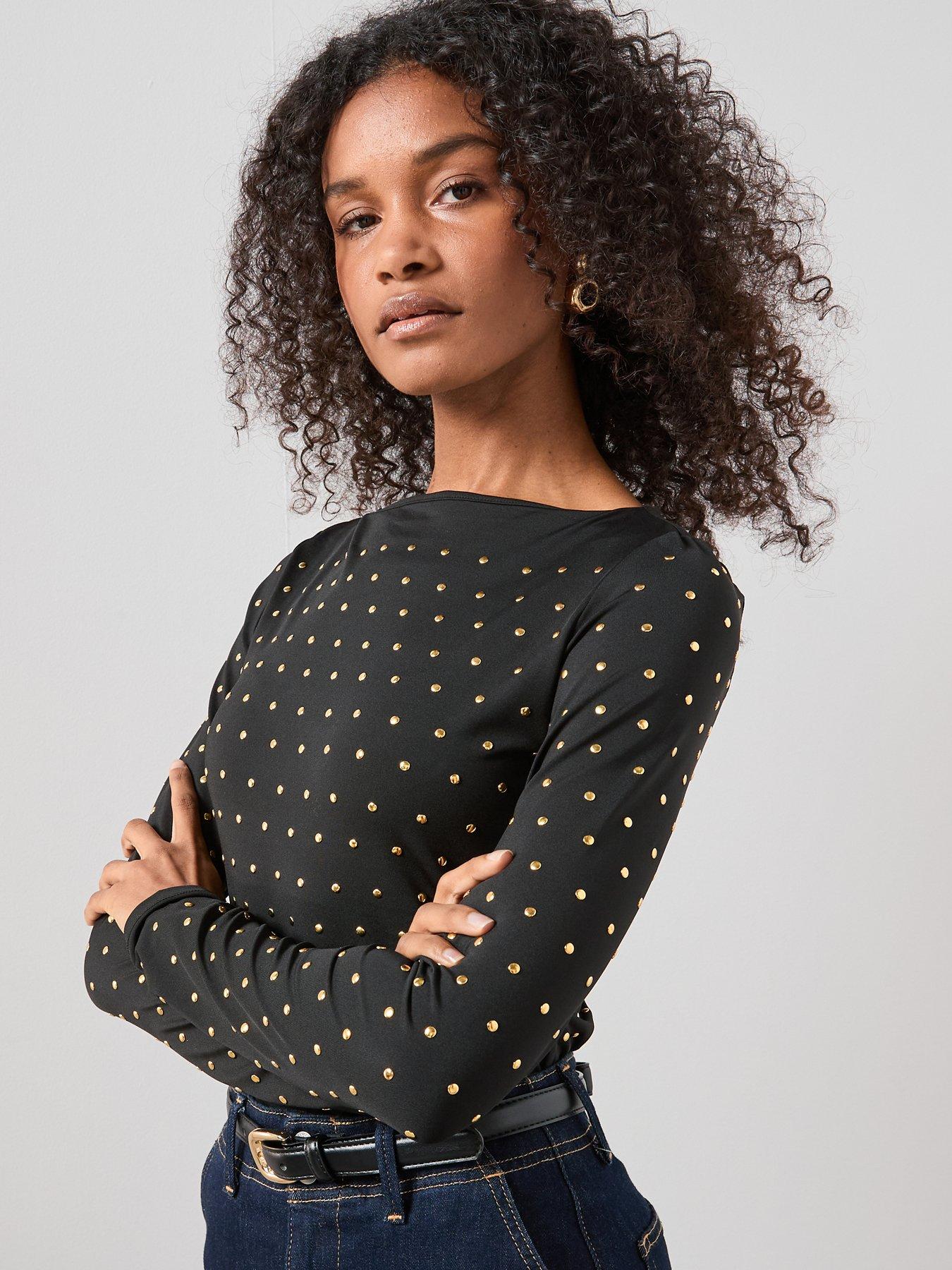 the-very-collection-stud-embellished-slash-neck-top-black