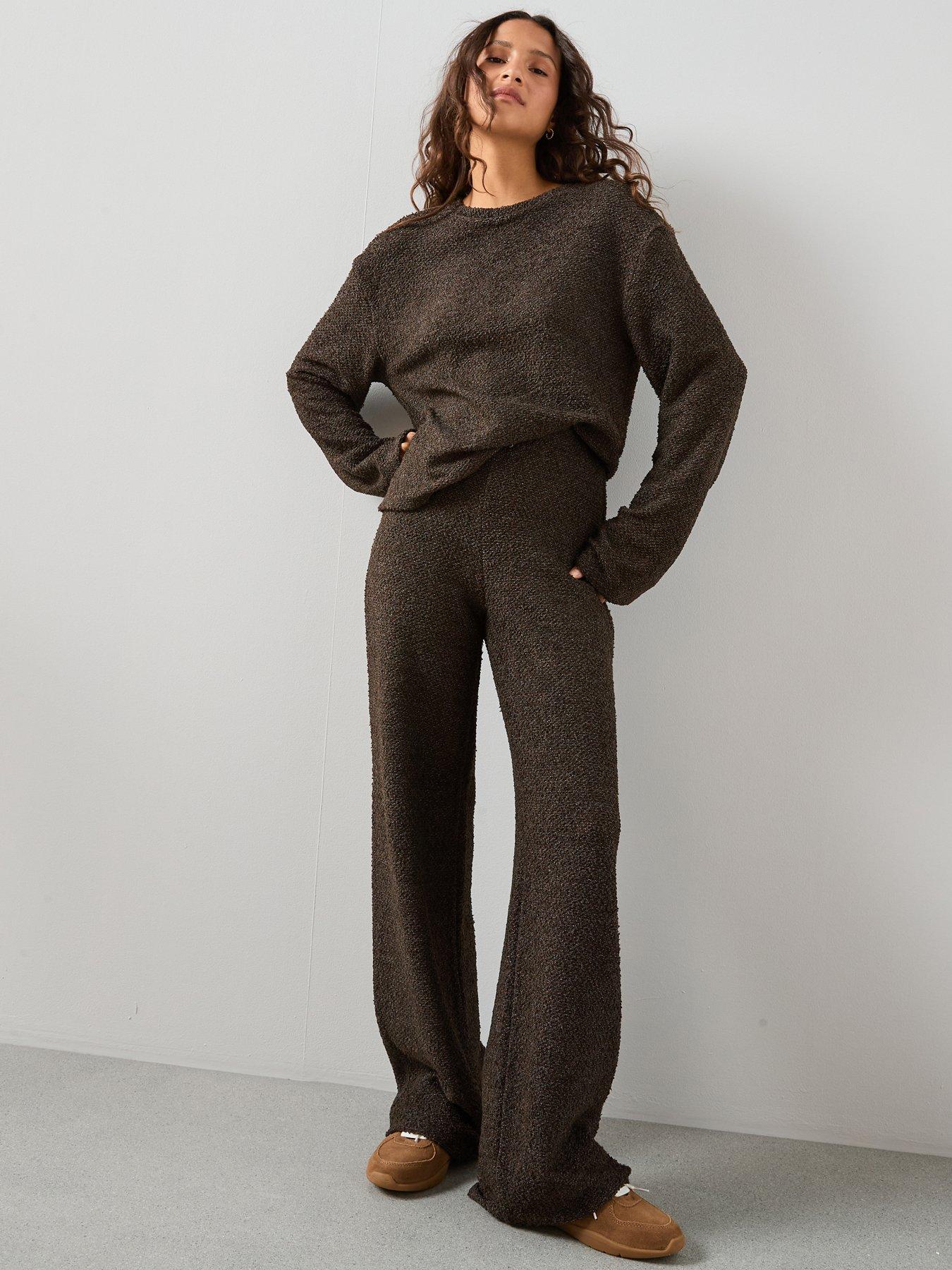 the-very-collection-boucle-oversized-sweatshirt-co-ord-brown