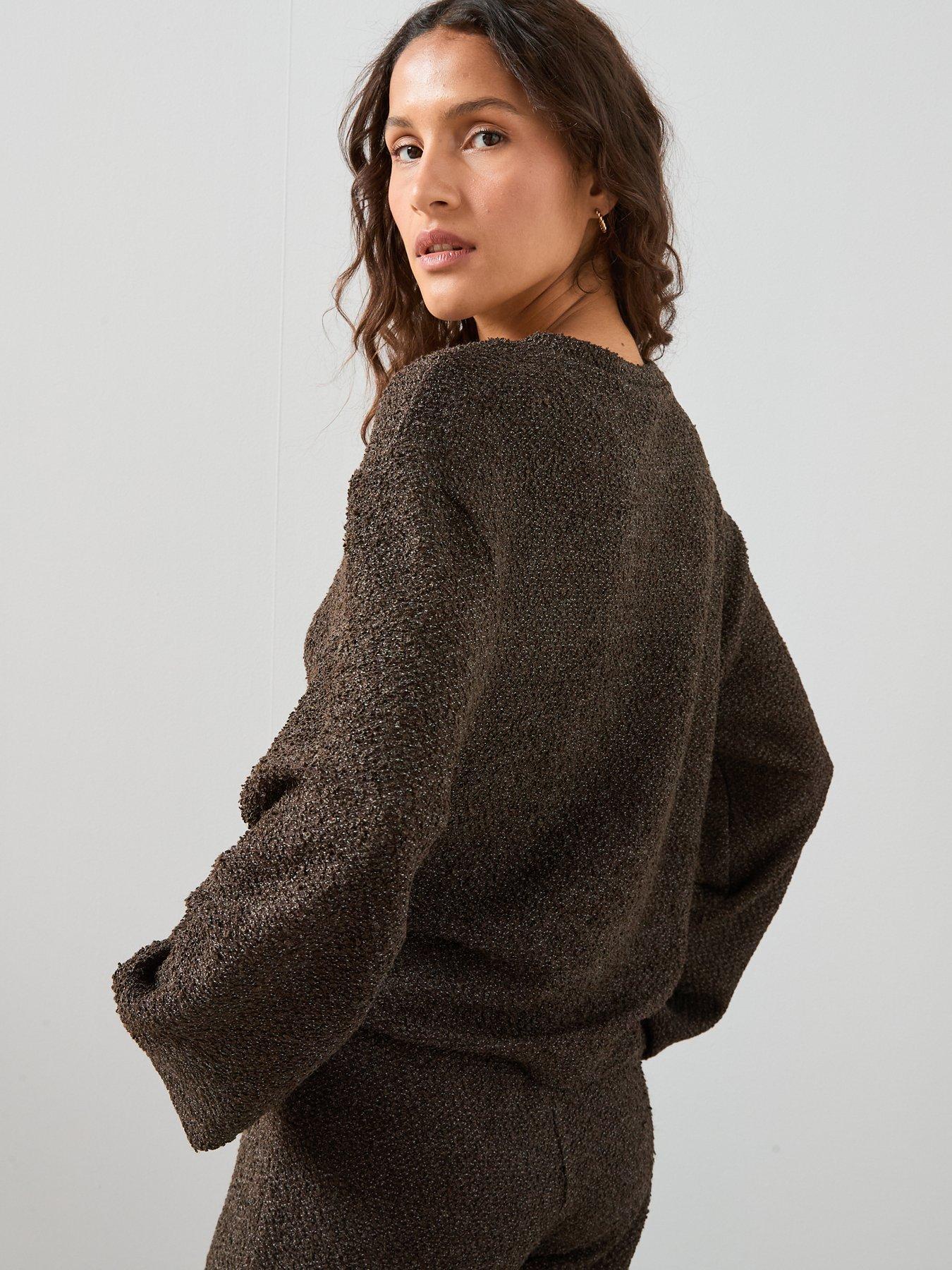 the-very-collection-boucle-oversized-sweatshirt-co-ord-brownstillFront