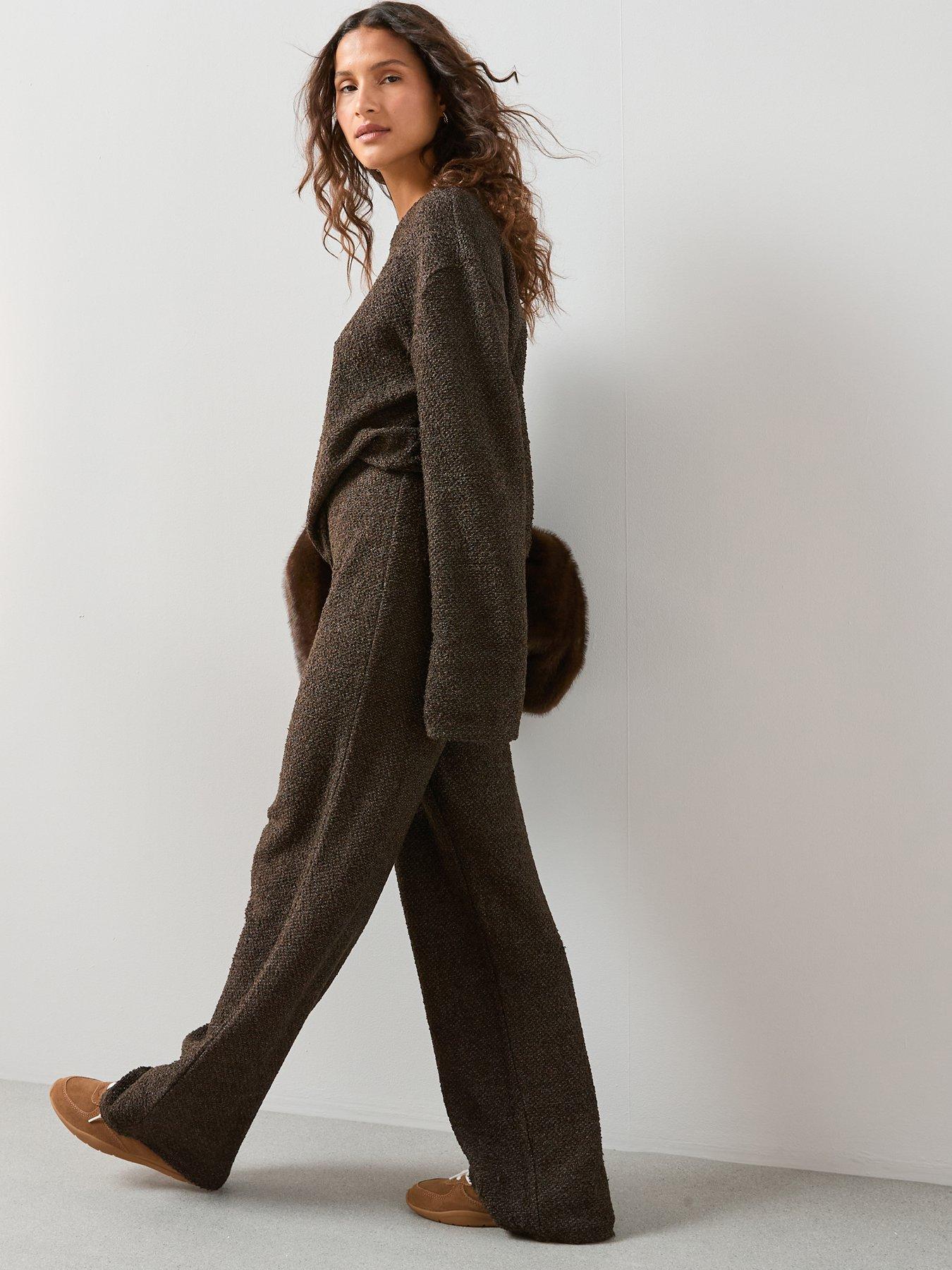 the-very-collection-boucle-wide-leg-trousers-co-ord-browndetail