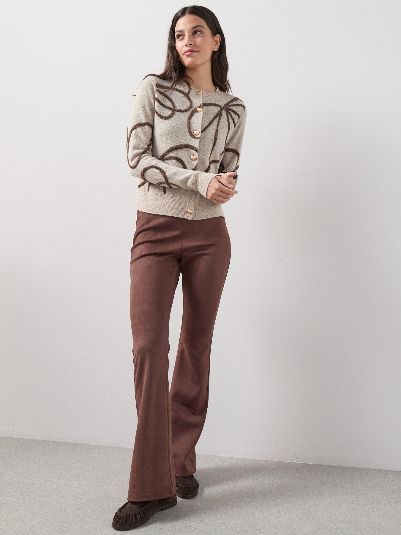 the-very-collection-suede-look-flares-brownback