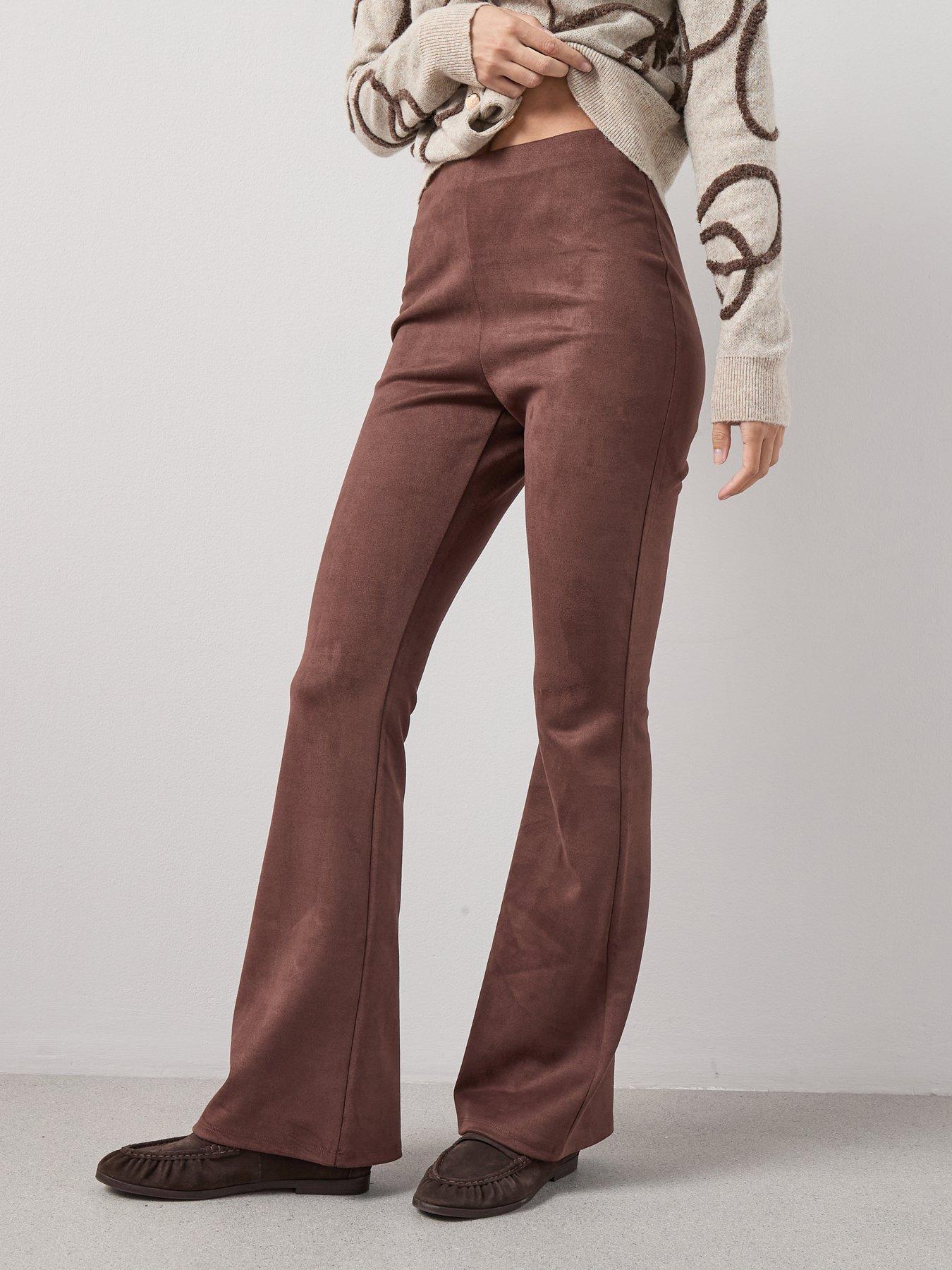 the-very-collection-suede-look-flares-brownoutfit