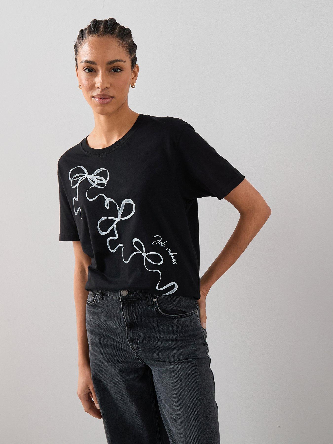 the-very-collection-bow-oversized-graphic-t-shirt-multi