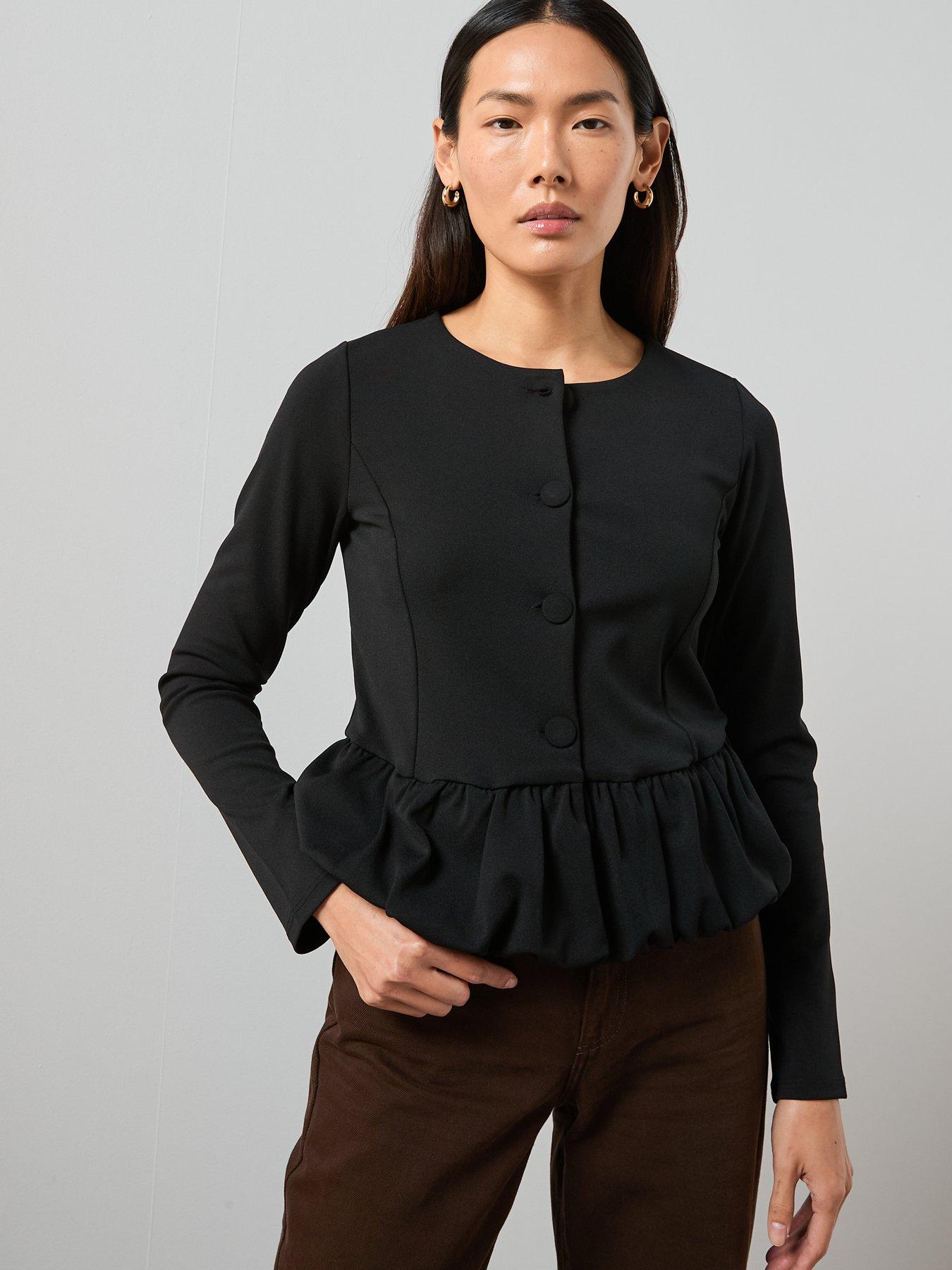 the-very-collection-peplum-button-up-top-blackoutfit