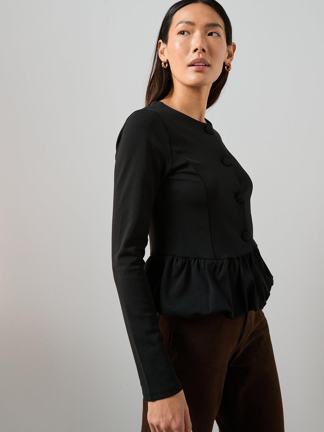 the-very-collection-peplum-button-up-top-blackdetail