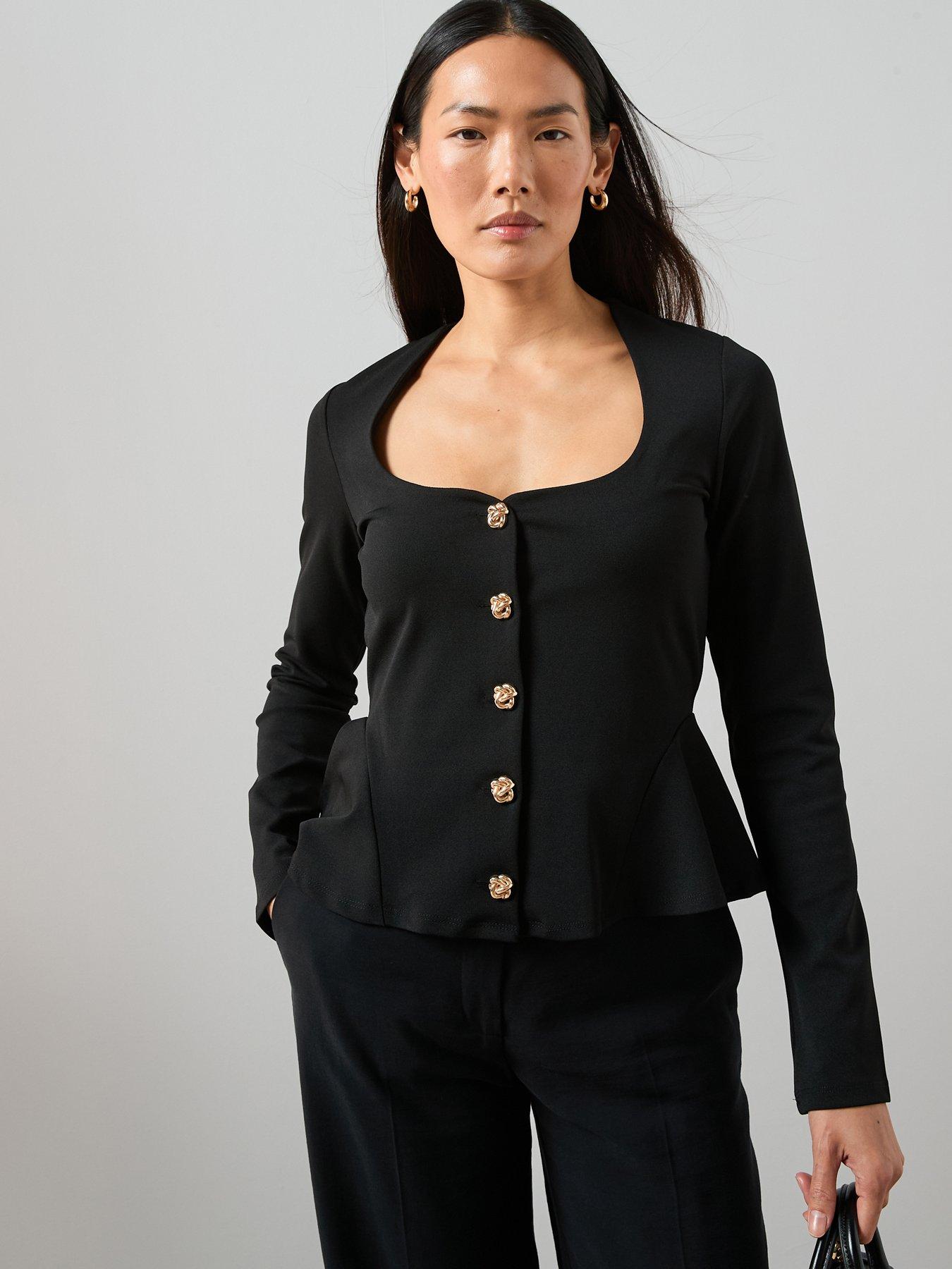 the-very-collection-square-neck-button-up-top-black