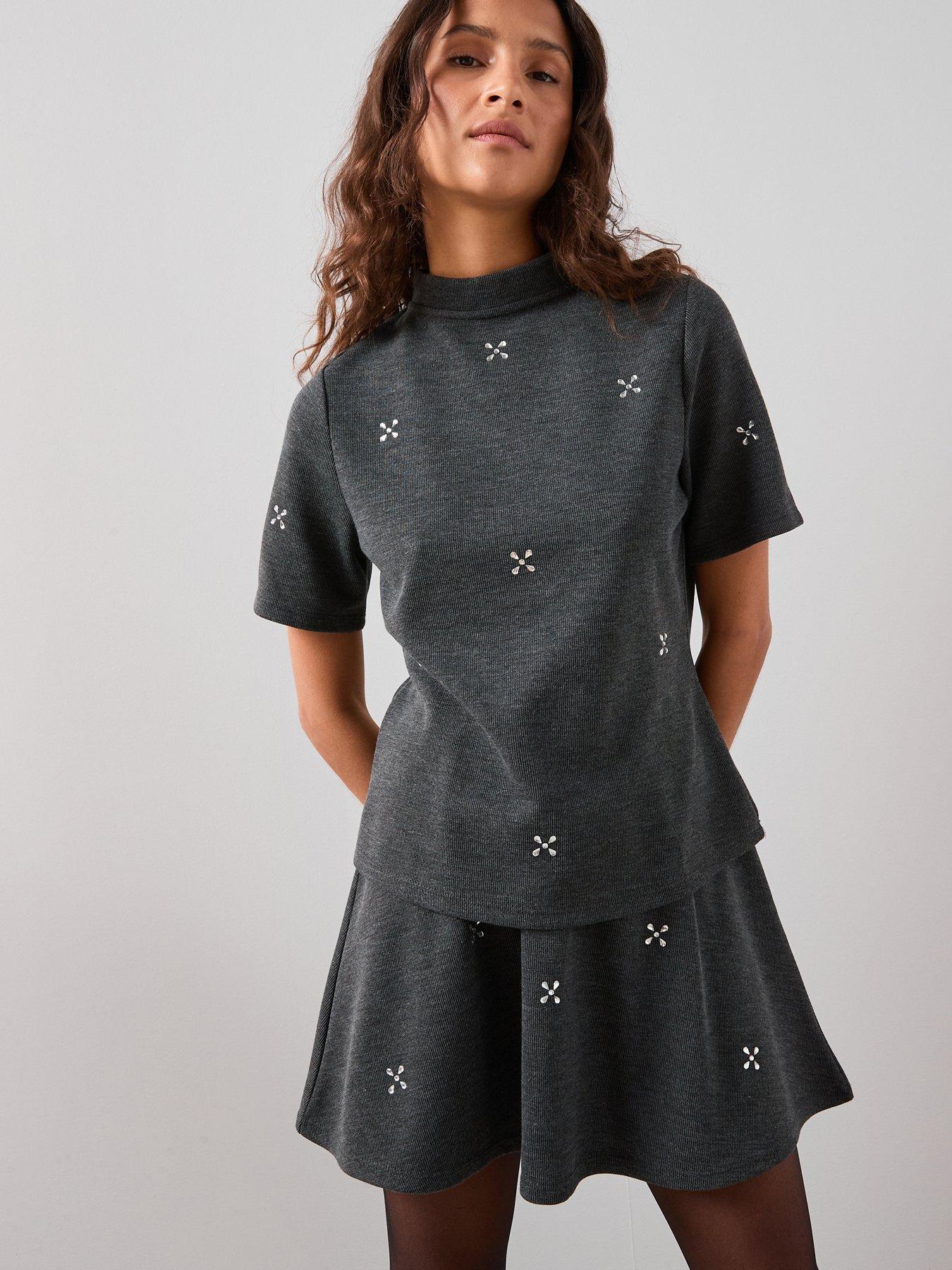 the-very-collection-embellished-mini-skirt-co-ord-grey
