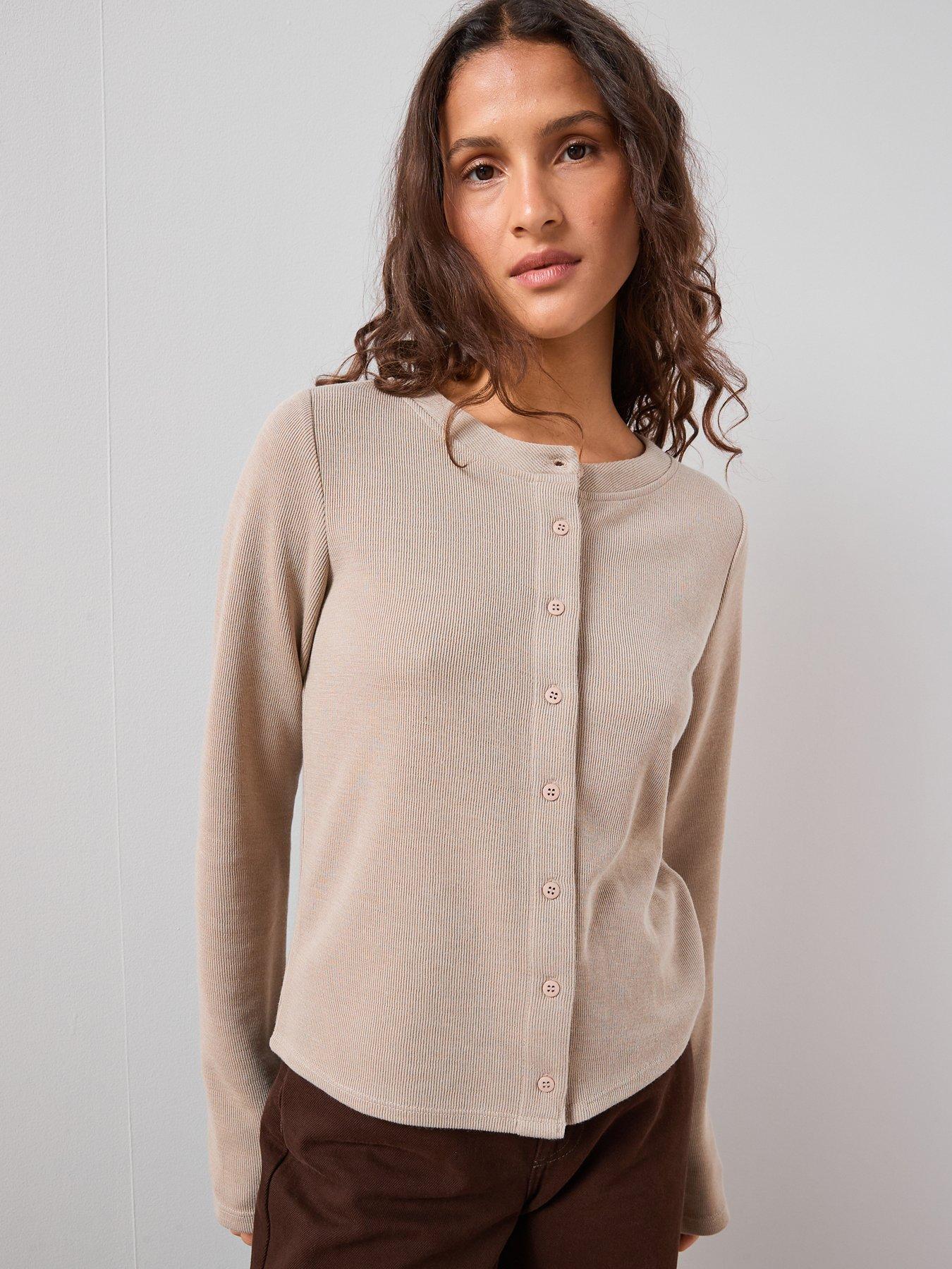 the-very-collection-heavy-rib-button-up-top-co-ord-beige