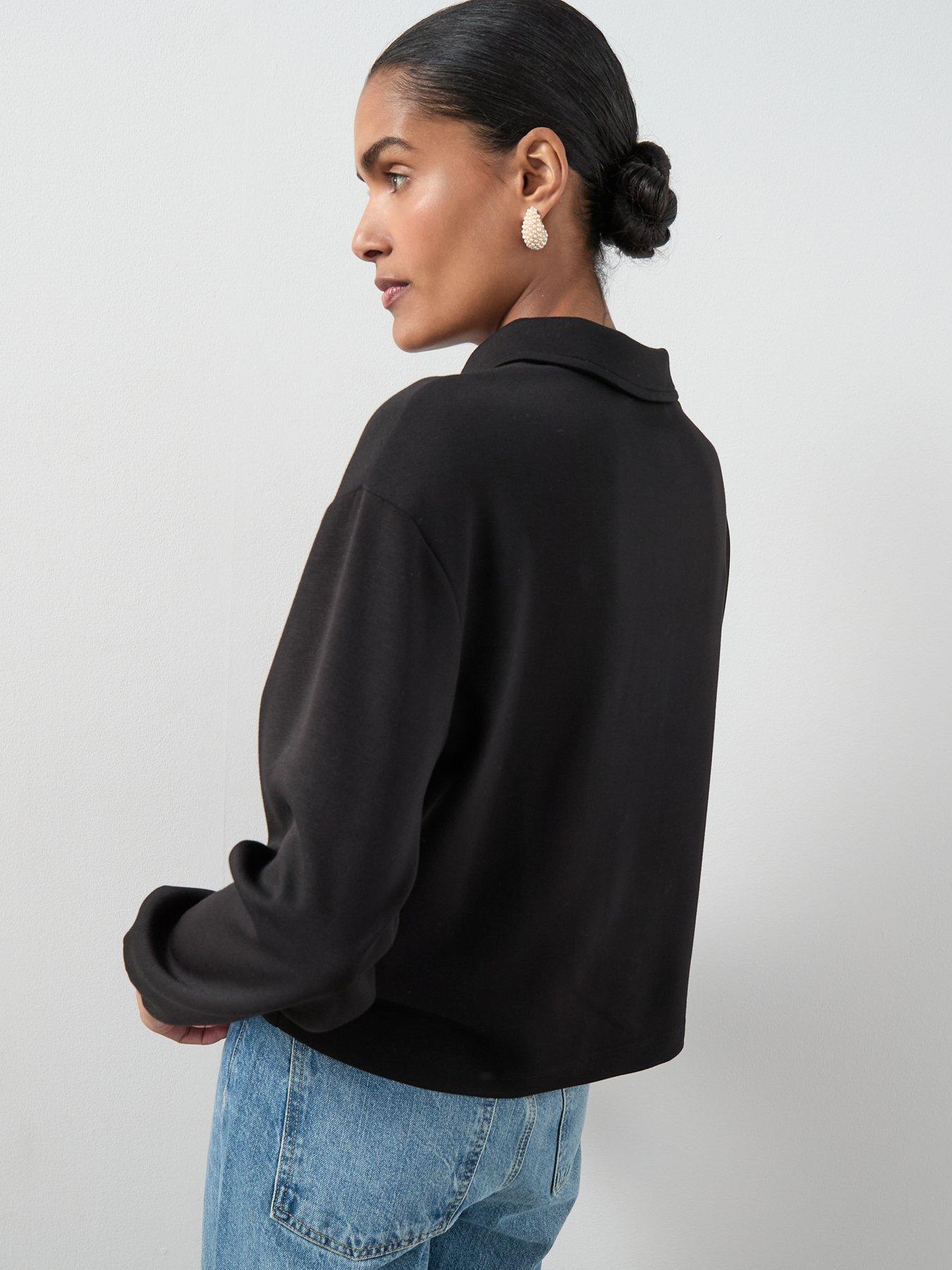 the-very-collection-diamante-button-collar-detail-sweatshirt-blackstillFront