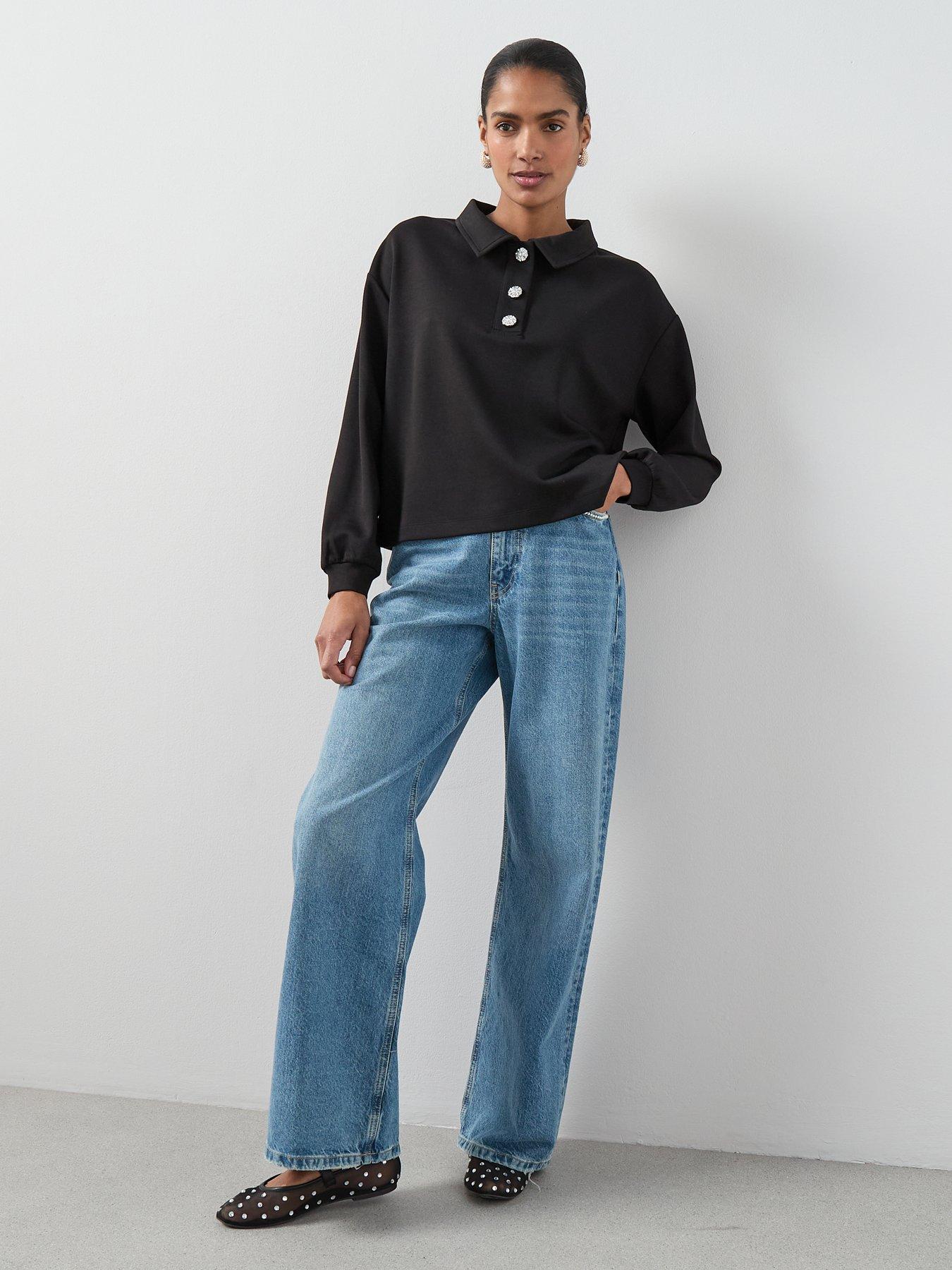 the-very-collection-diamante-button-collar-detail-sweatshirt-blackback