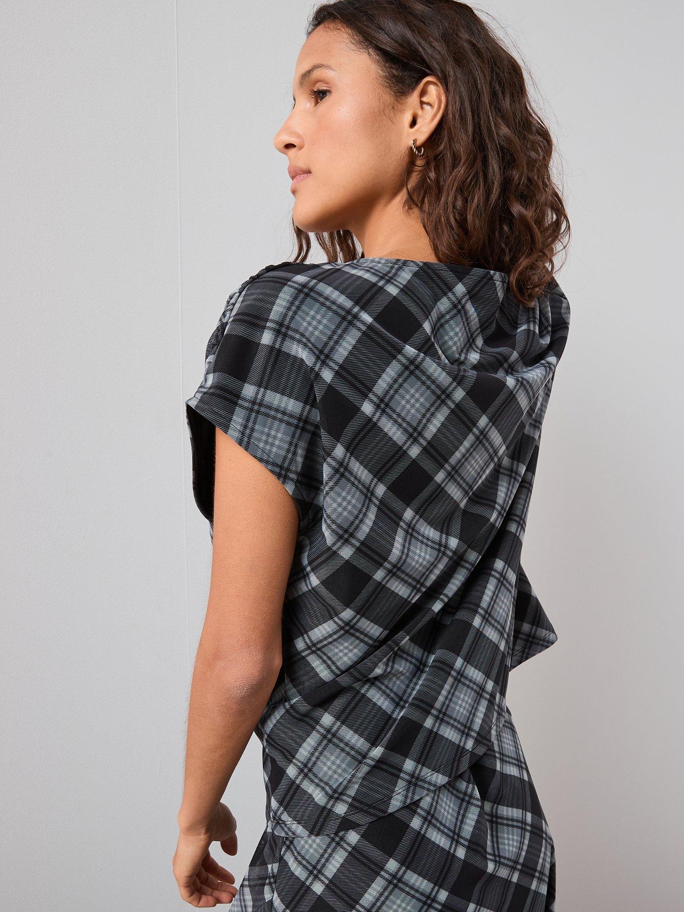 the-very-collection-ruched-shoulder-check-top-co-ord-multistillFront