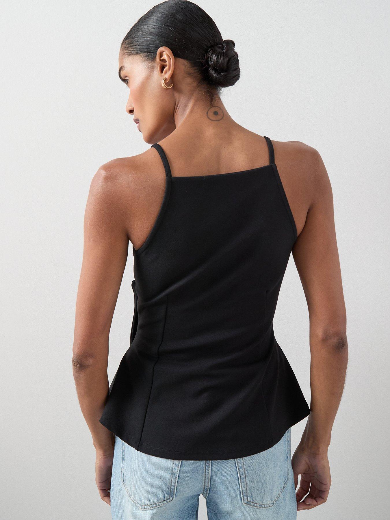 the-very-collection-bow-front-embellished-square-neck-top-blackstillFront