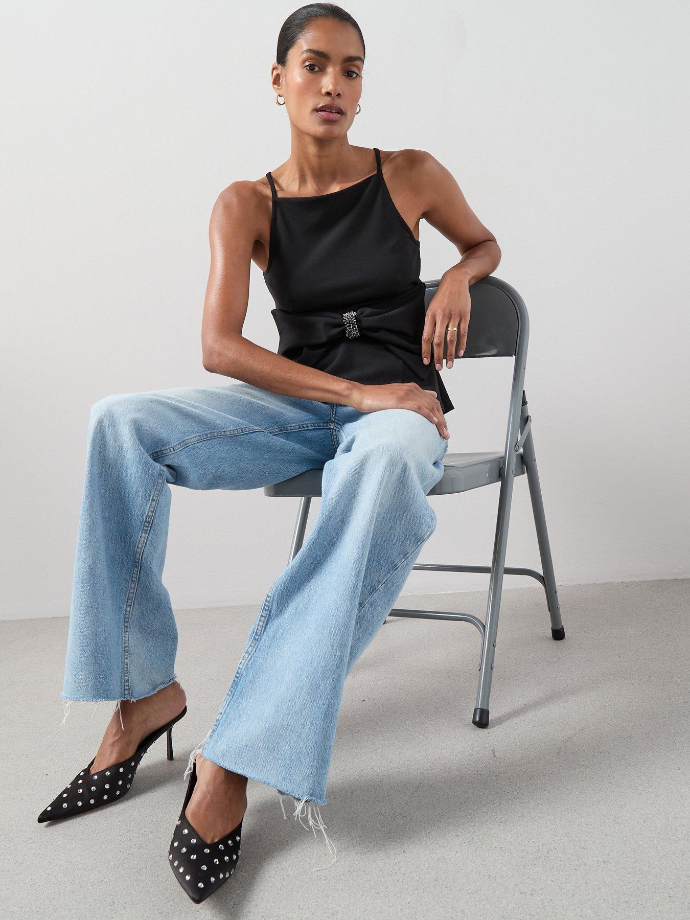 the-very-collection-bow-front-embellished-square-neck-top-blackdetail