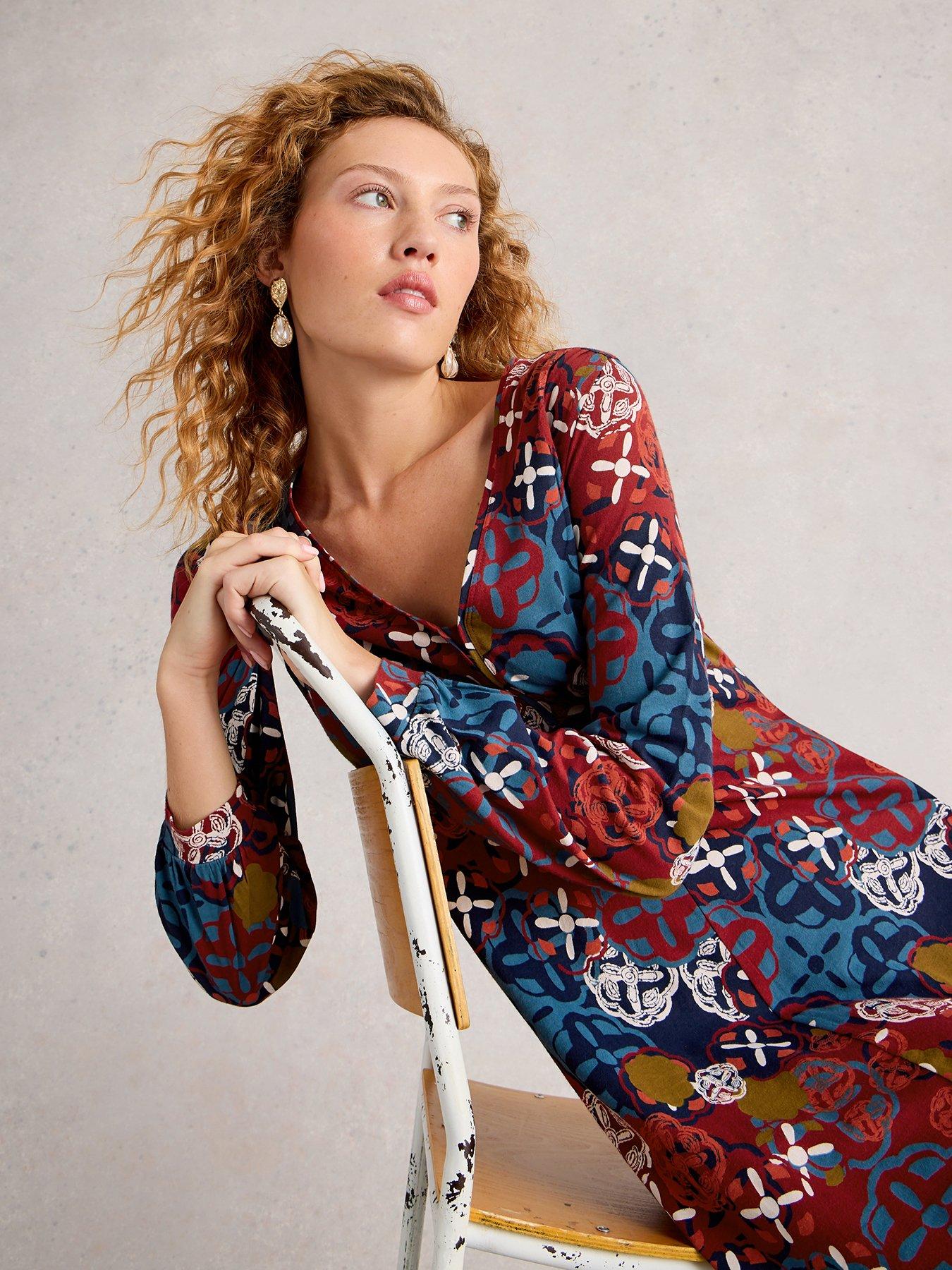 Image 4 of 6 of White Stuff Megan Jersey Dress - Multi