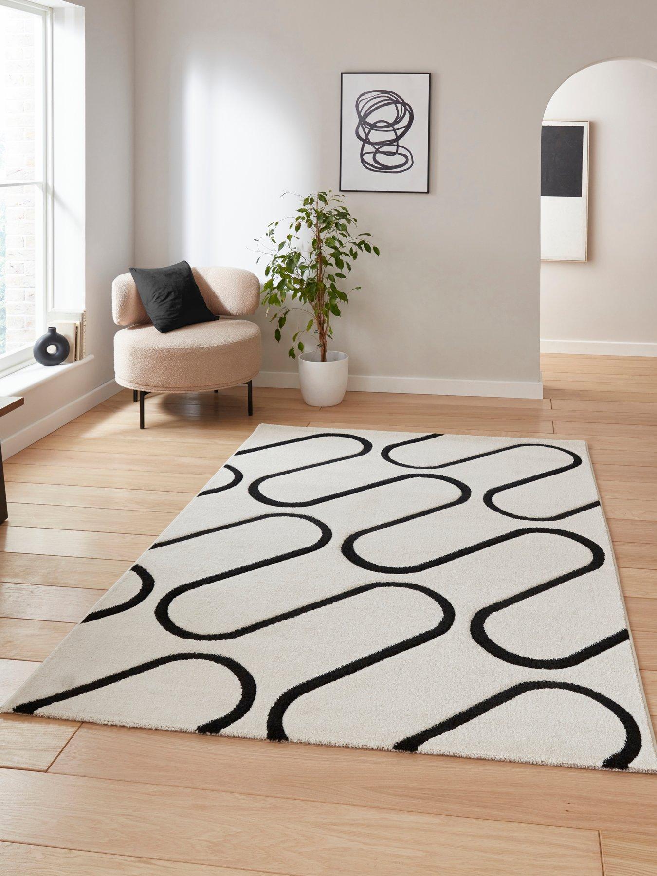 Catherine Lansfield Linear Curve White/Black