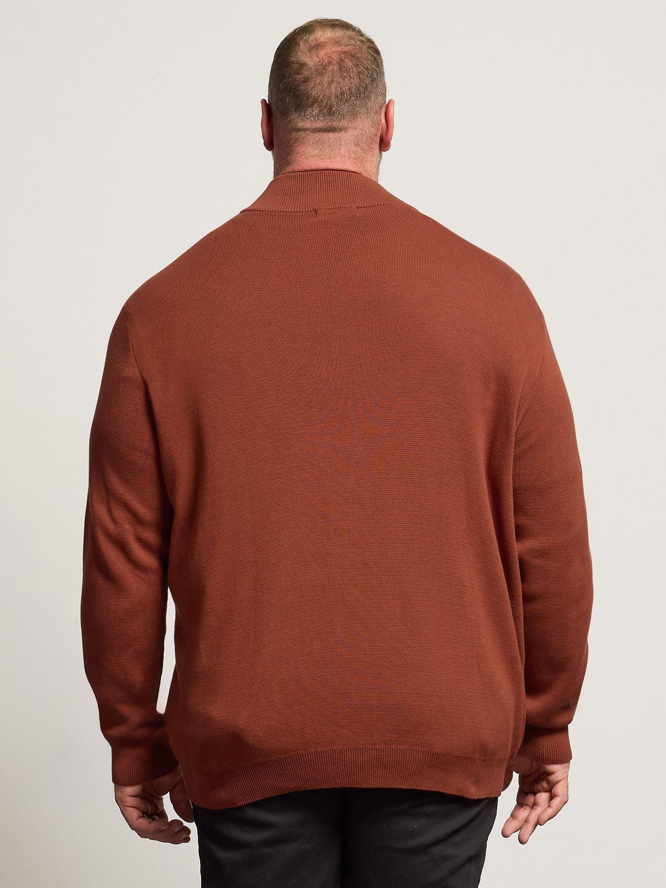 badrhino-quarter-zip-knitted-jumper-orangestillFront