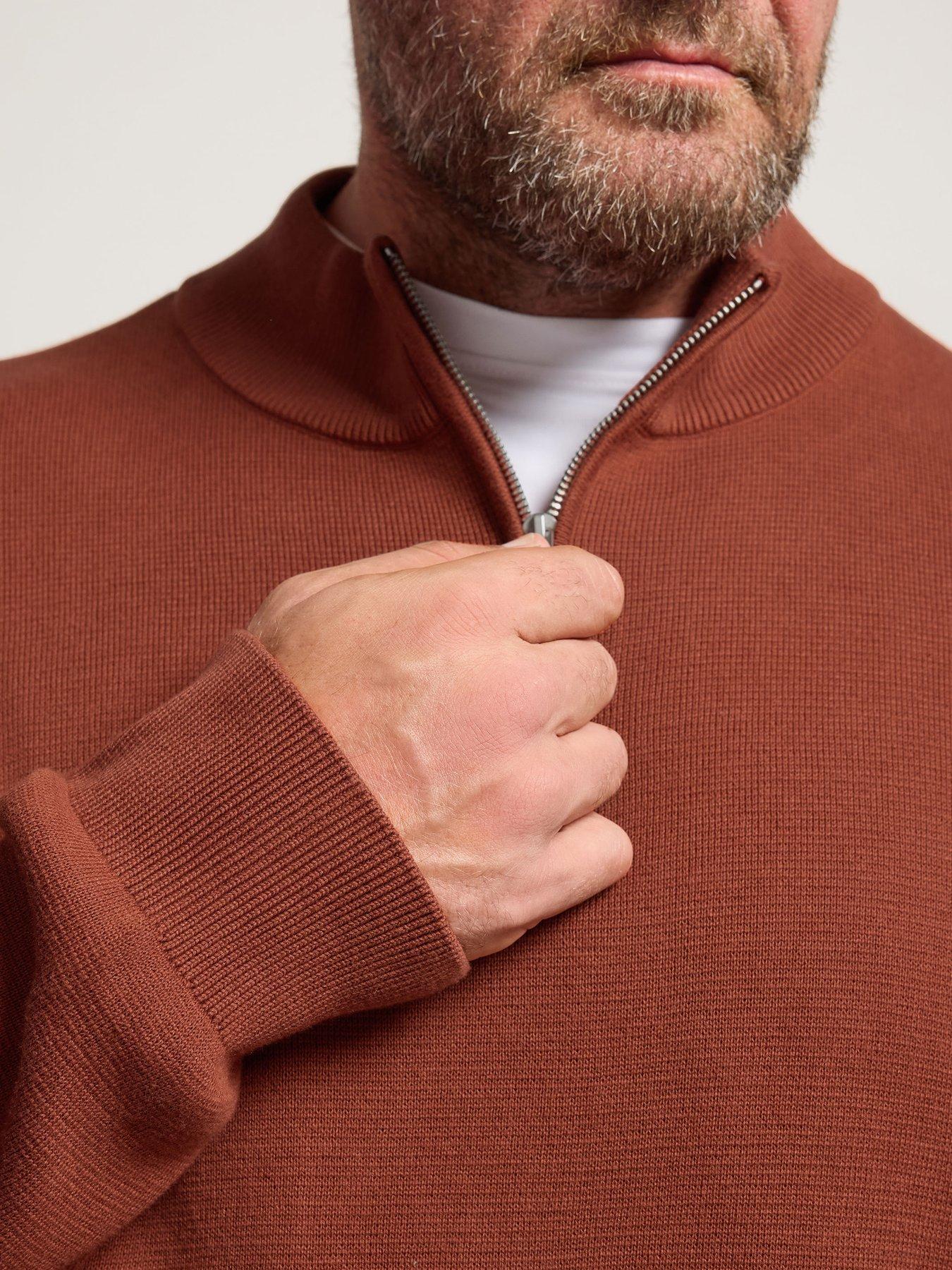 badrhino-quarter-zip-knitted-jumper-orangeoutfit