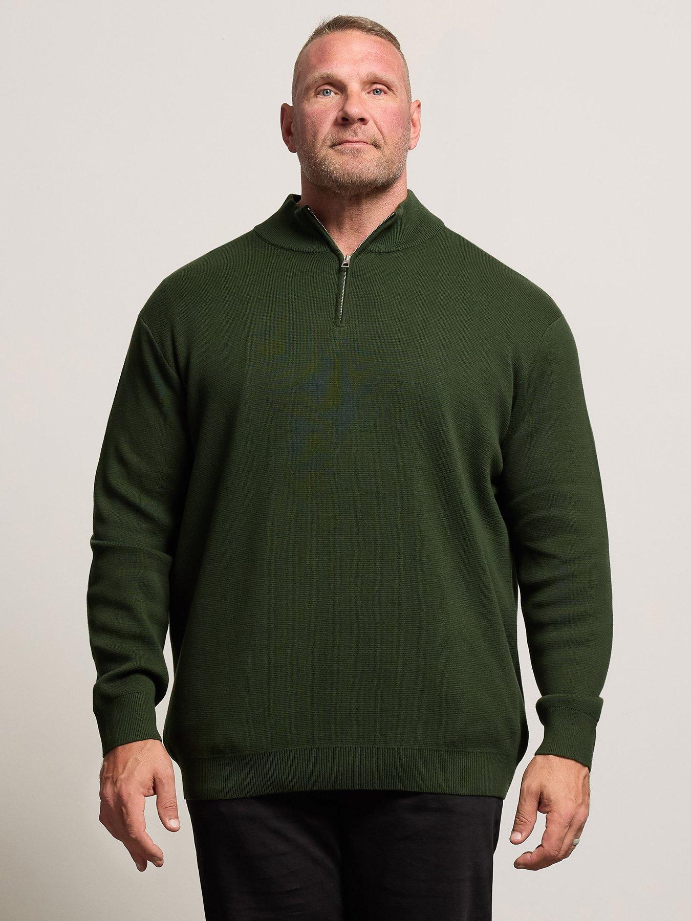 badrhino-quarter-zip-knitted-jumper-dark-green