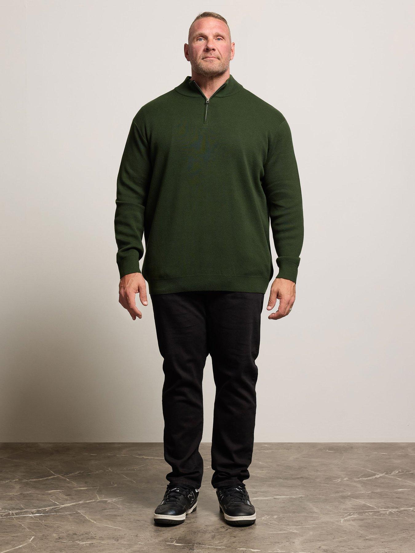 badrhino-quarter-zip-knitted-jumper-dark-greenback