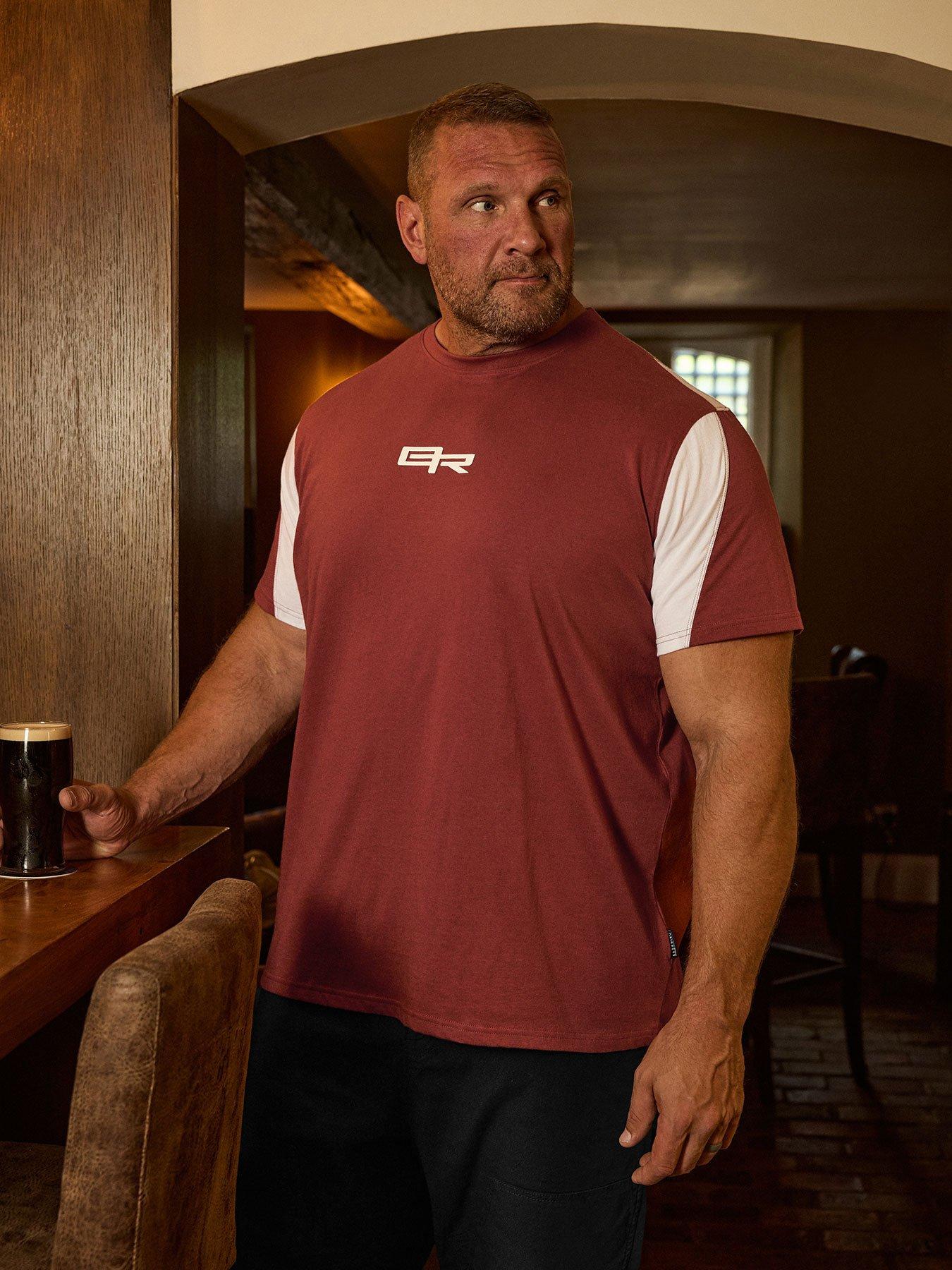 BadRhino Colour Block Sleeve T-Shirt - Red