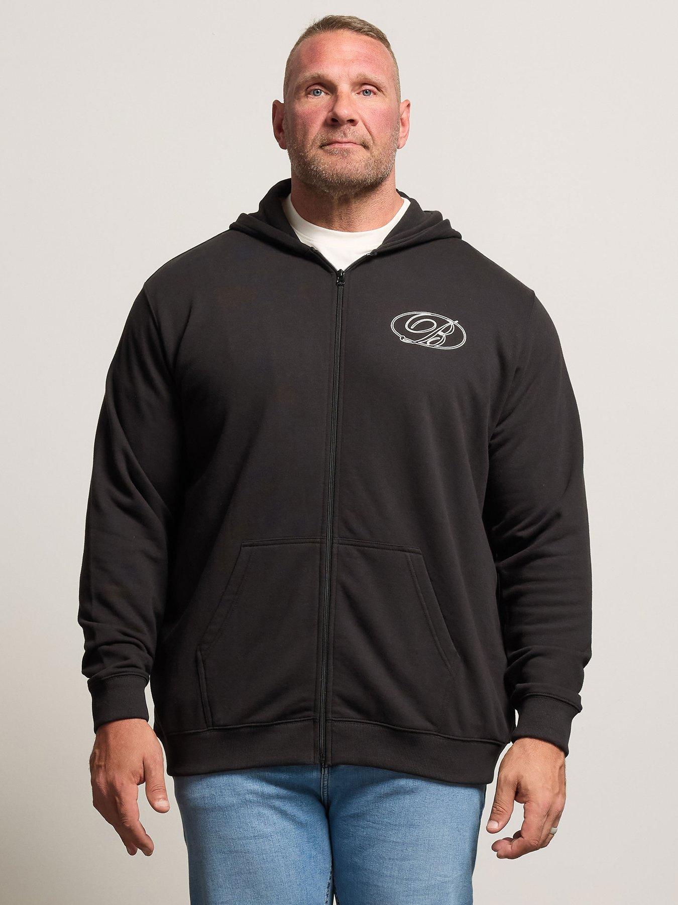 badrhino-print-zip-through-hoodie-black