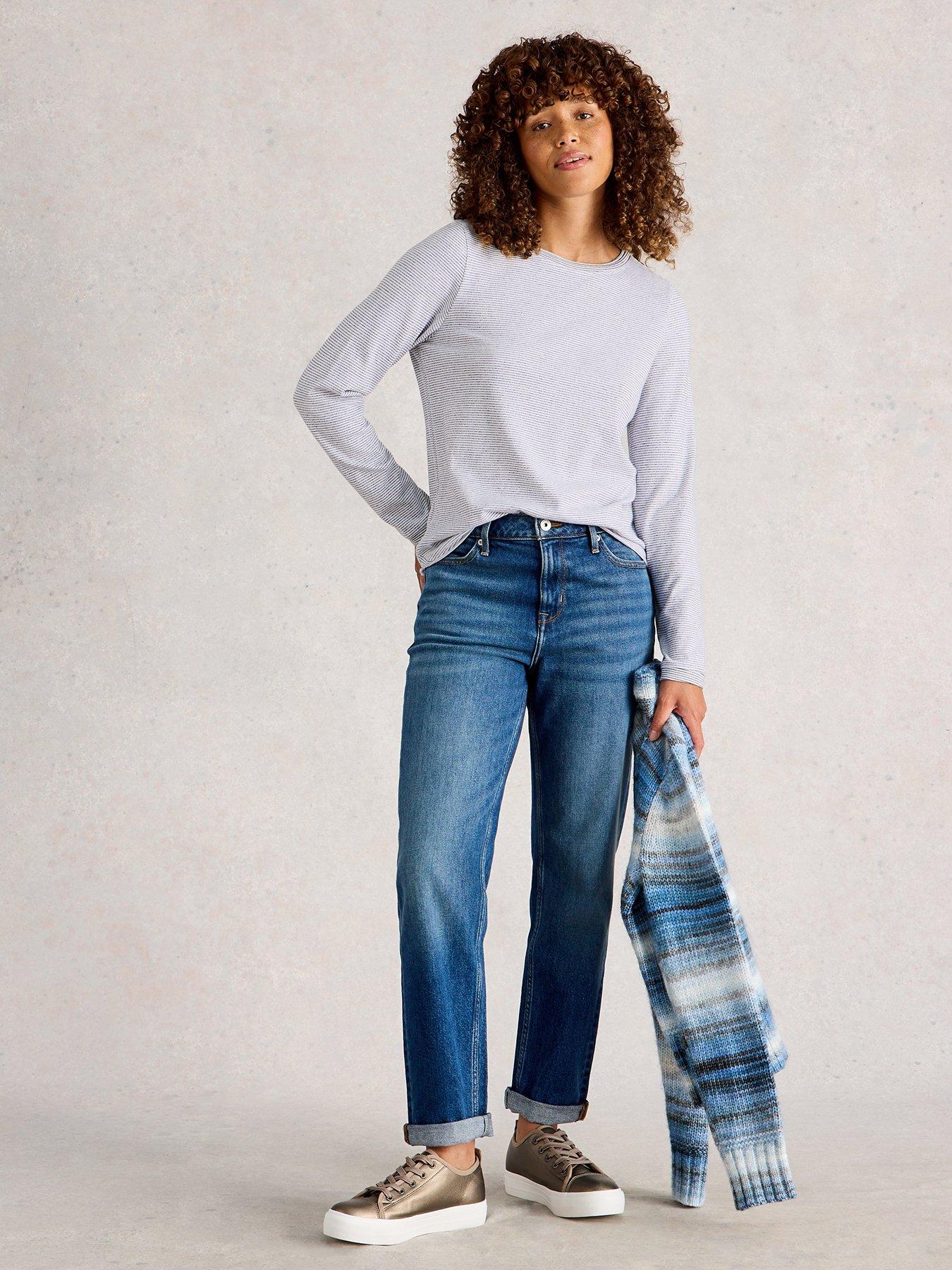 Image 3 of 6 of White Stuff Clara Long Sleeve Sparkle Tee - Beige