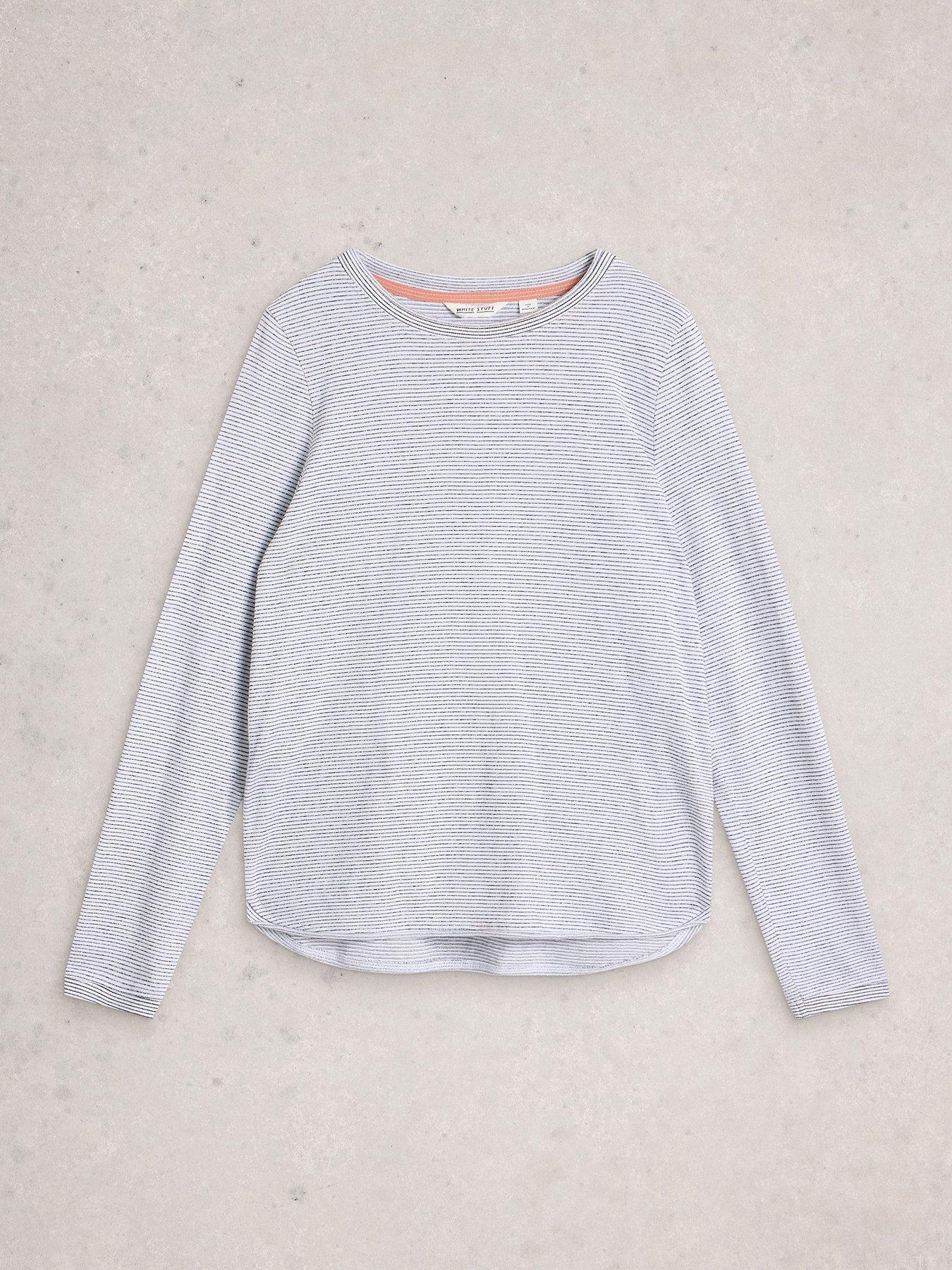 Image 5 of 6 of White Stuff Clara Long Sleeve Sparkle Tee - Beige