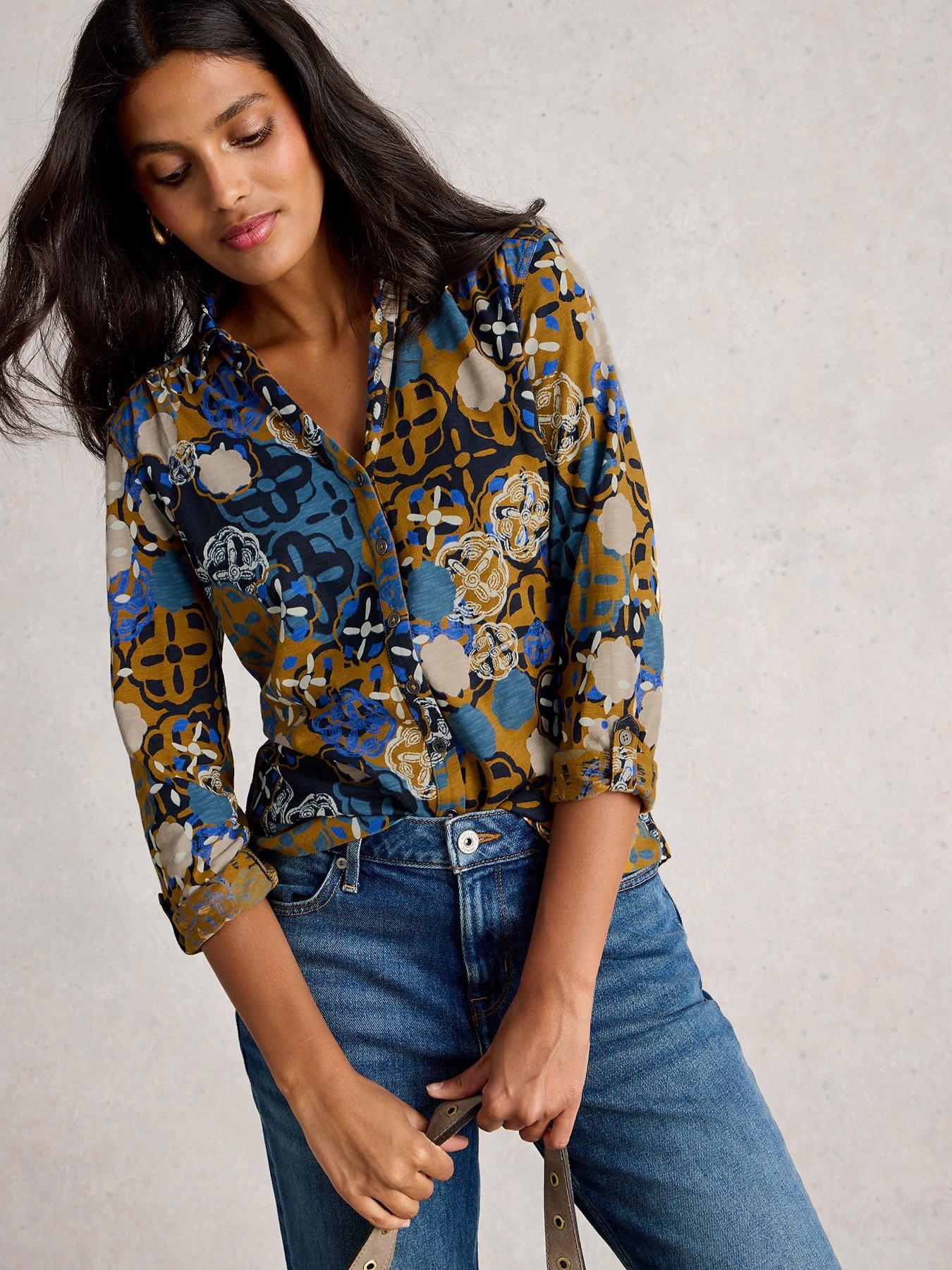 White Stuff Annie Jersey Shirt - Multi