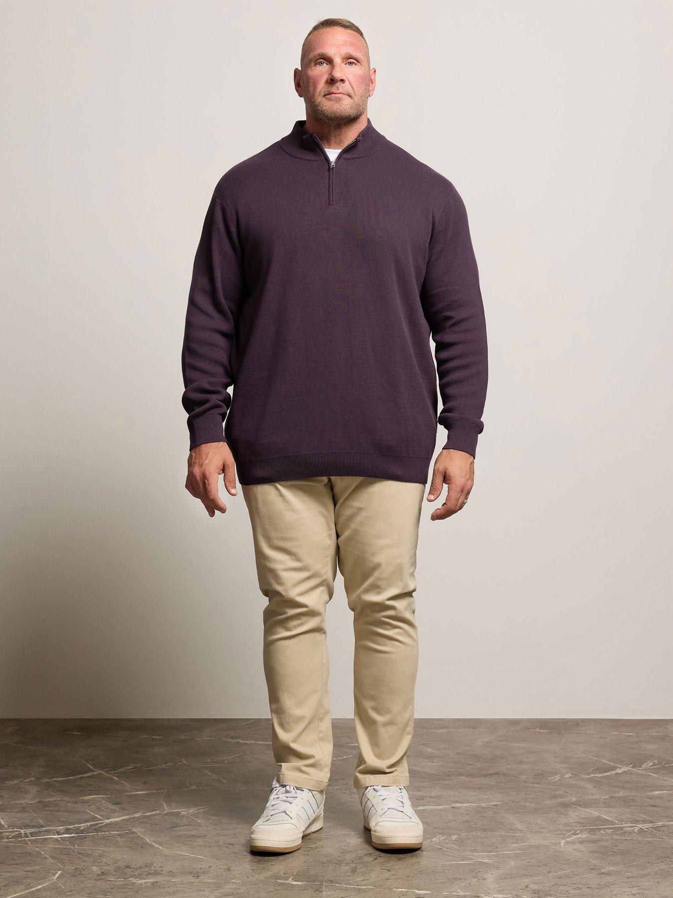 badrhino-quarter-zip-knitted-jumper-dark-purpleback
