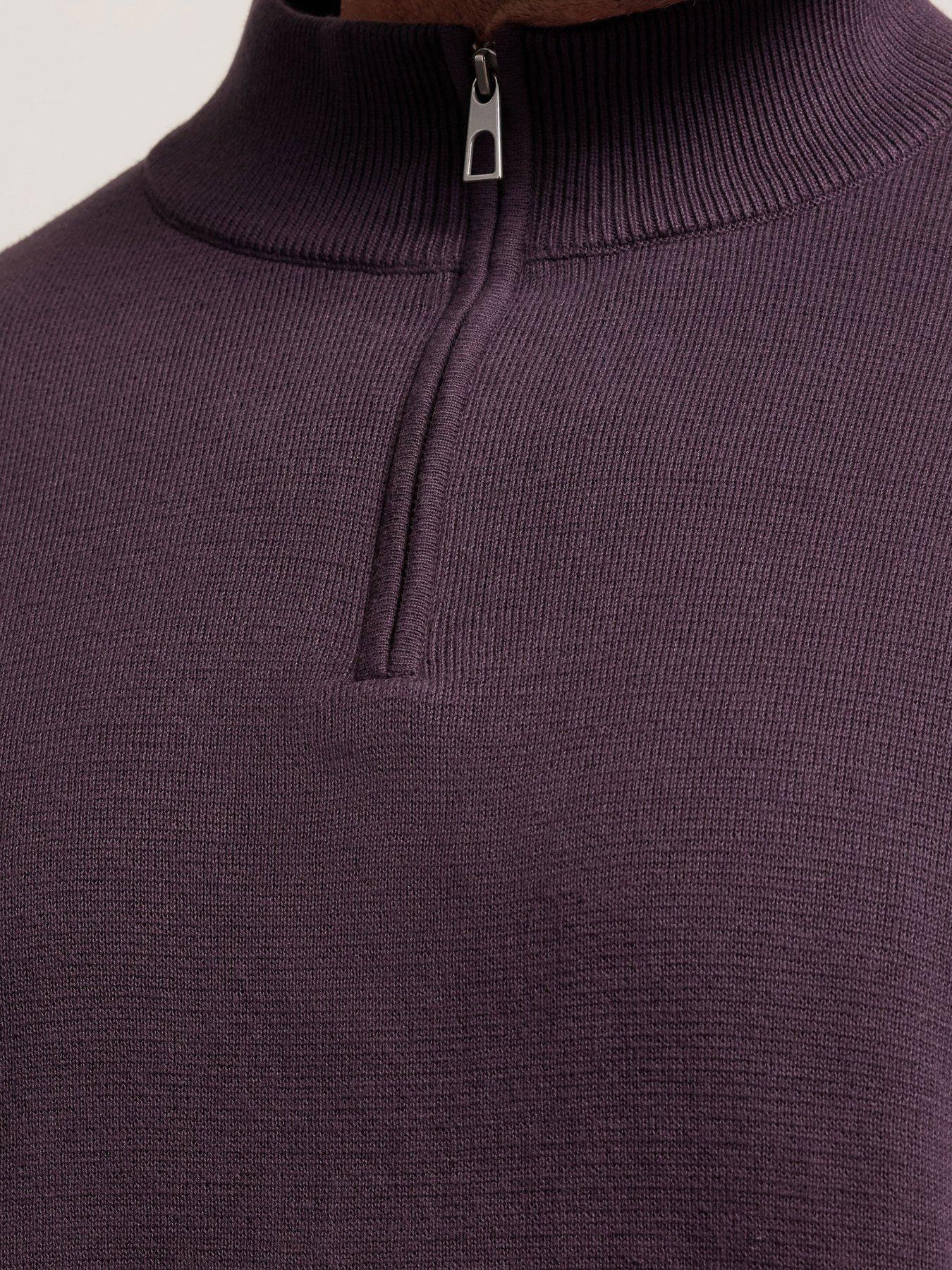 badrhino-quarter-zip-knitted-jumper-dark-purpleoutfit