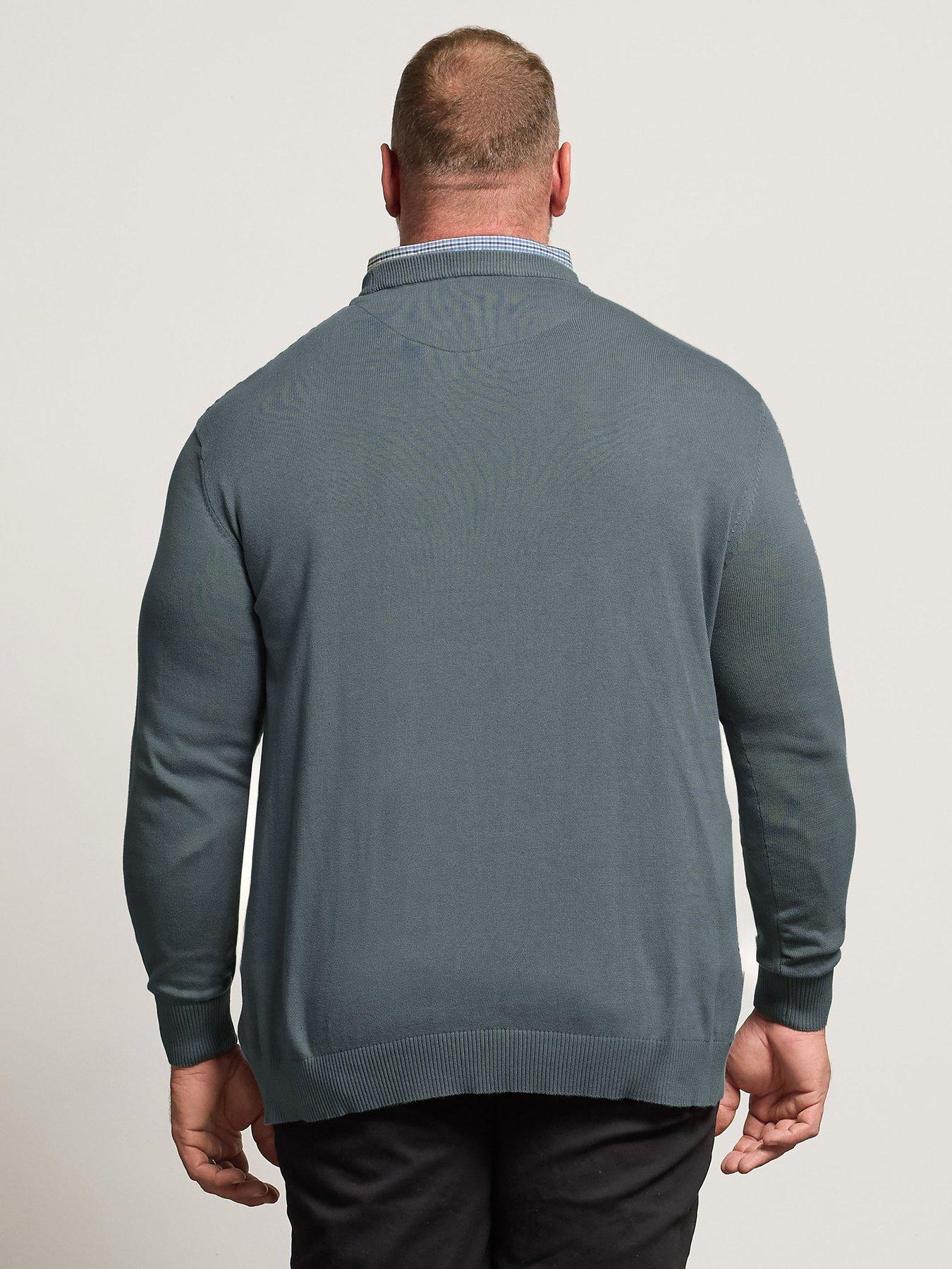 badrhino-cable-knit-mock-collar-knitted-jumper-bluestillFront