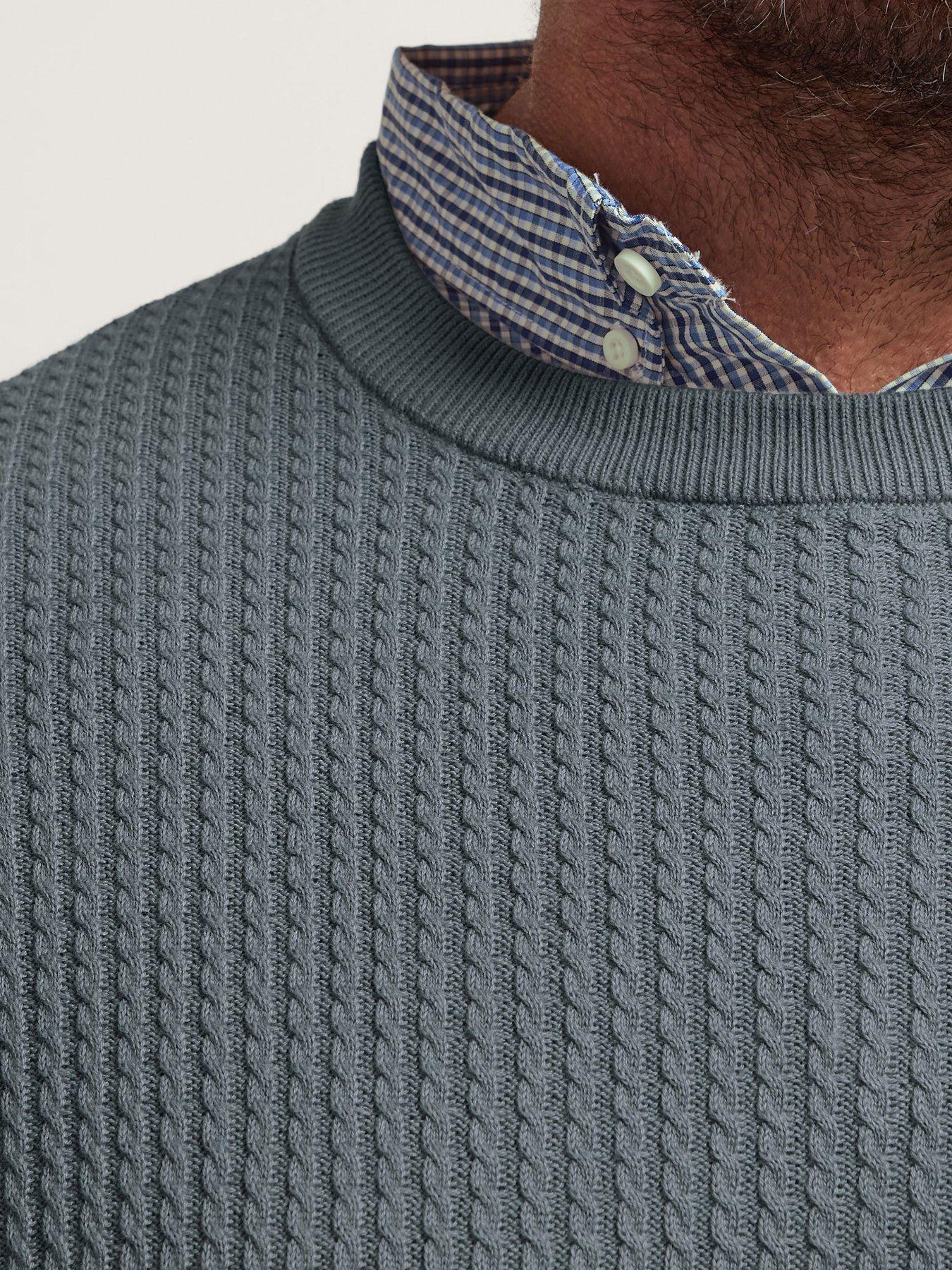 badrhino-cable-knit-mock-collar-knitted-jumper-blueoutfit