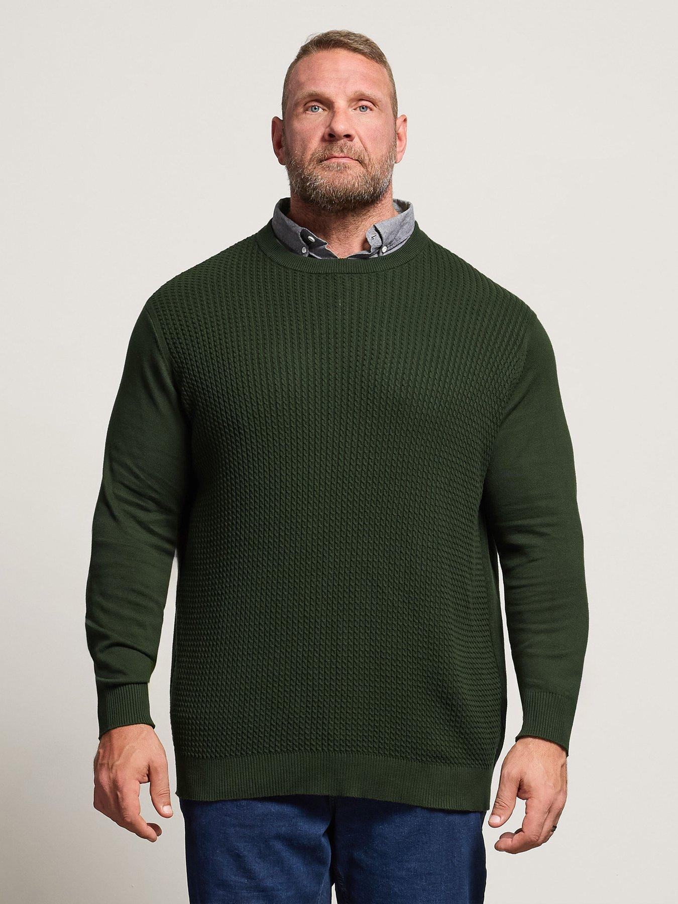 BadRhino Cable Knit Mock Collar Knitted Jumper - Dark Green